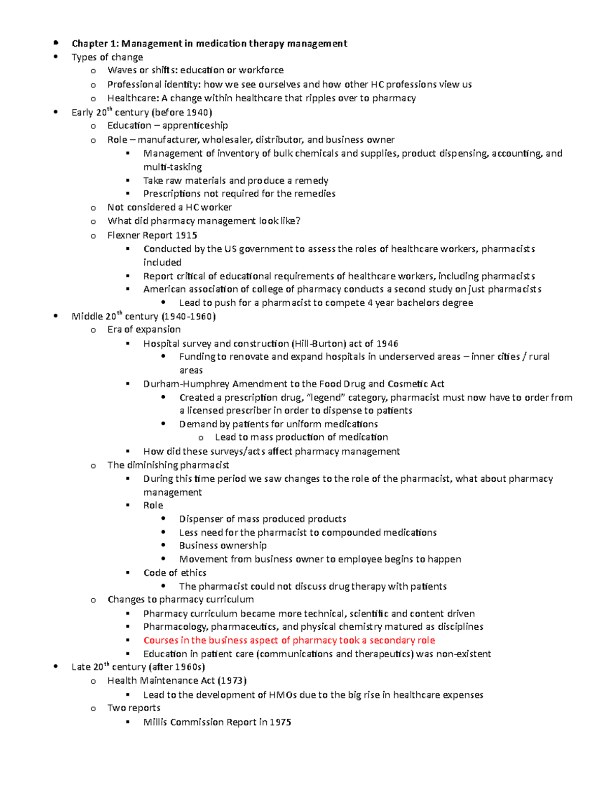 Exam 1 - Exam 1 lecture 1 and 2 - Chapter 1: Management in medication ...