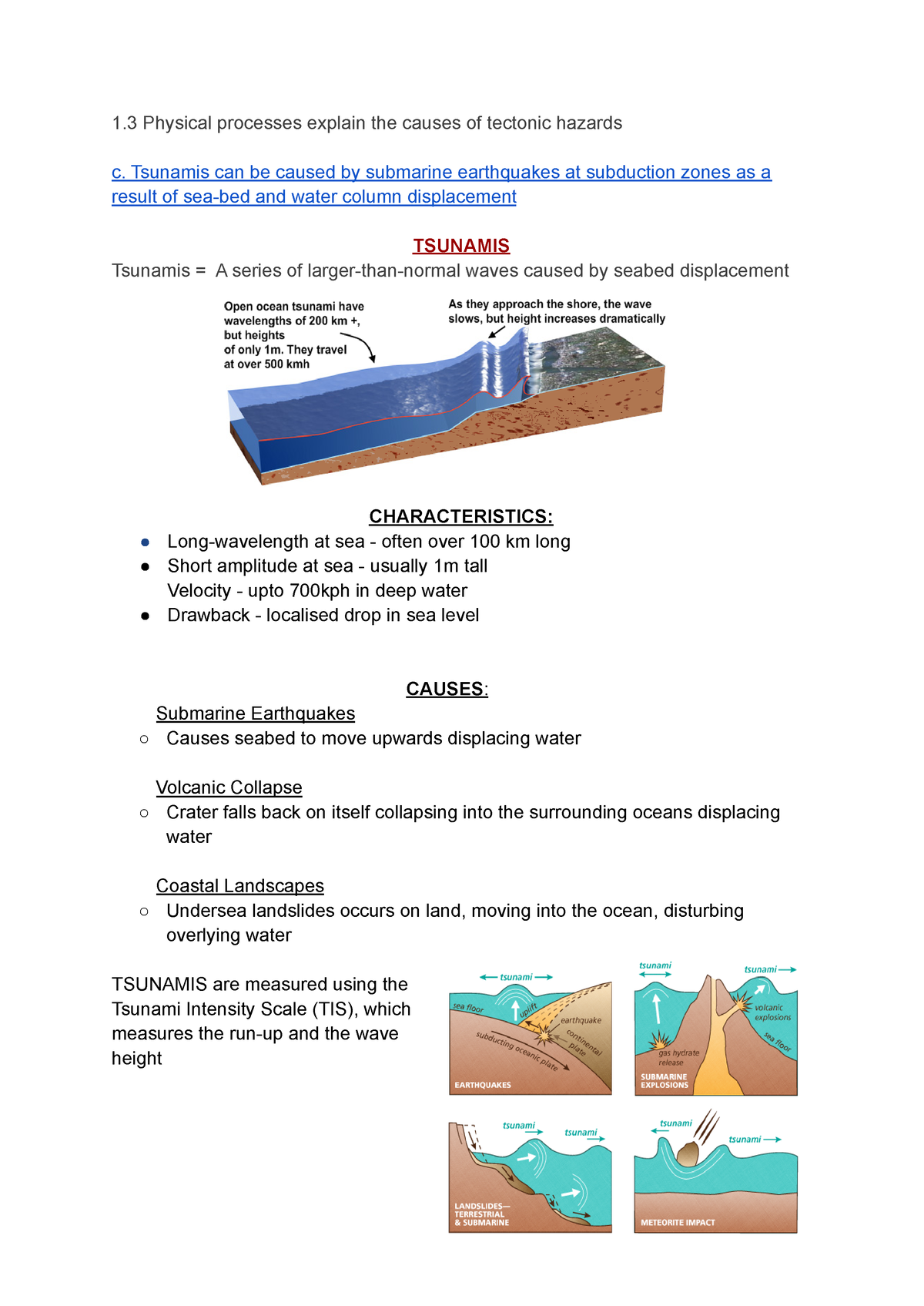 Tsuanamis 1 - Tsunamis: Characteristics, Causes, Measurements | 1.3c ...