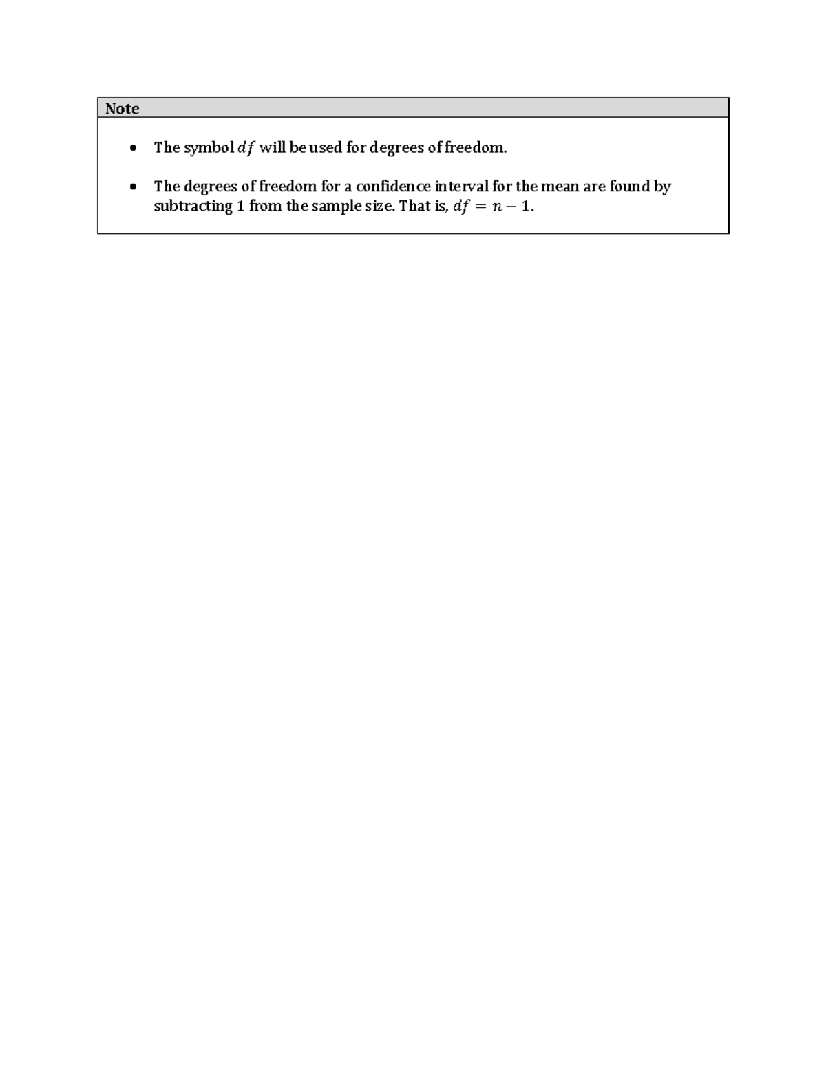 4-6 - notes for section seven confidence intervals for finding a mean ...
