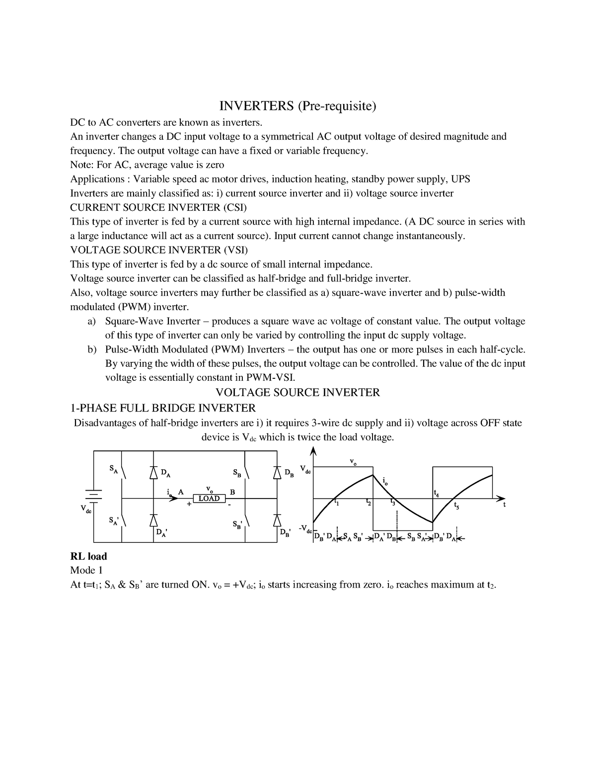 Module 4 Notes - INVERTERS (Pre-requisite) DC To AC Converters Are ...