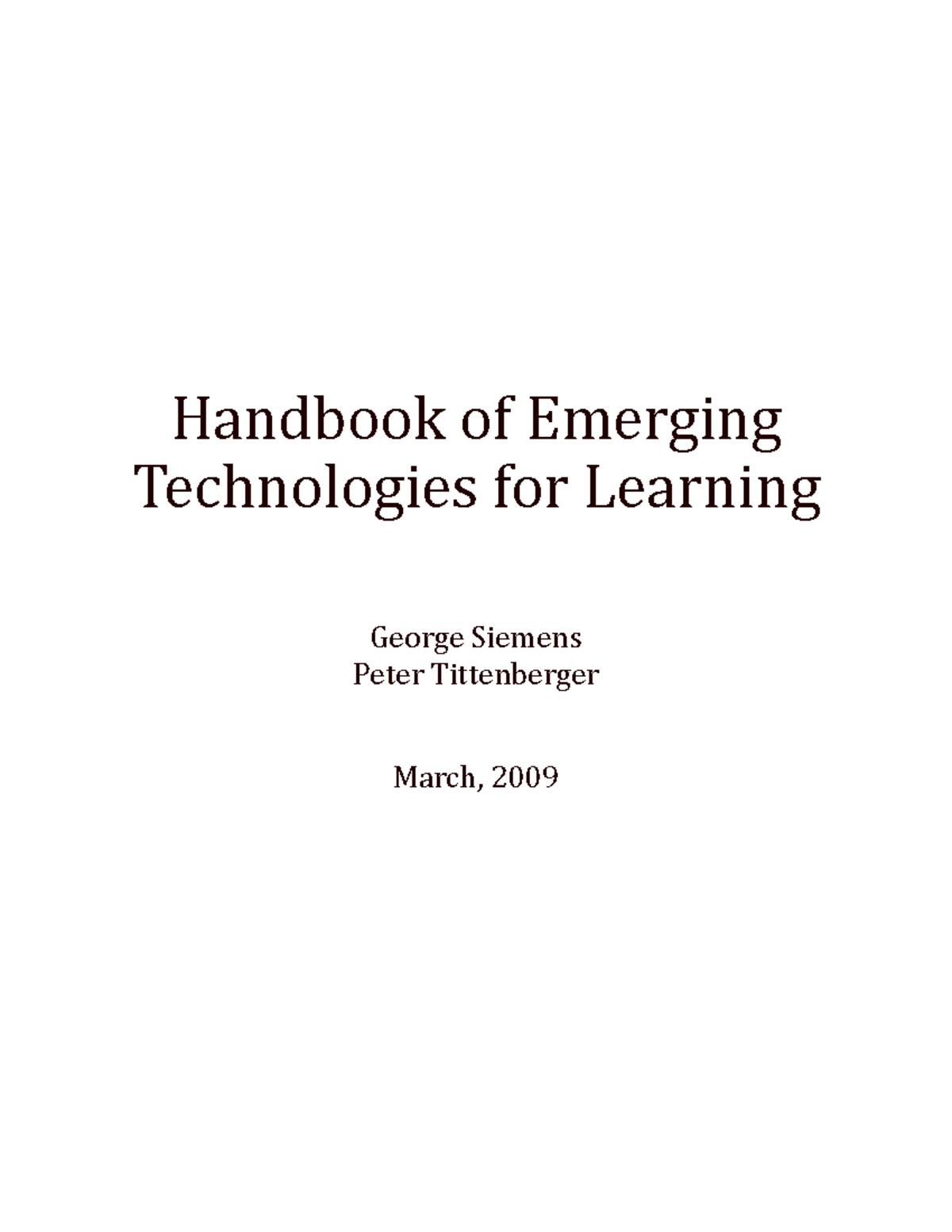 Handbook Emerging-Technologies - Handbook Of Emerging Technologies For ...