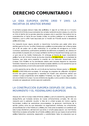 ORIGEN Y EVOLUCIÓN DE LA UNIÓN EUROPEA - TEMA 1 (capitulo 1) ORIGEN Y ...