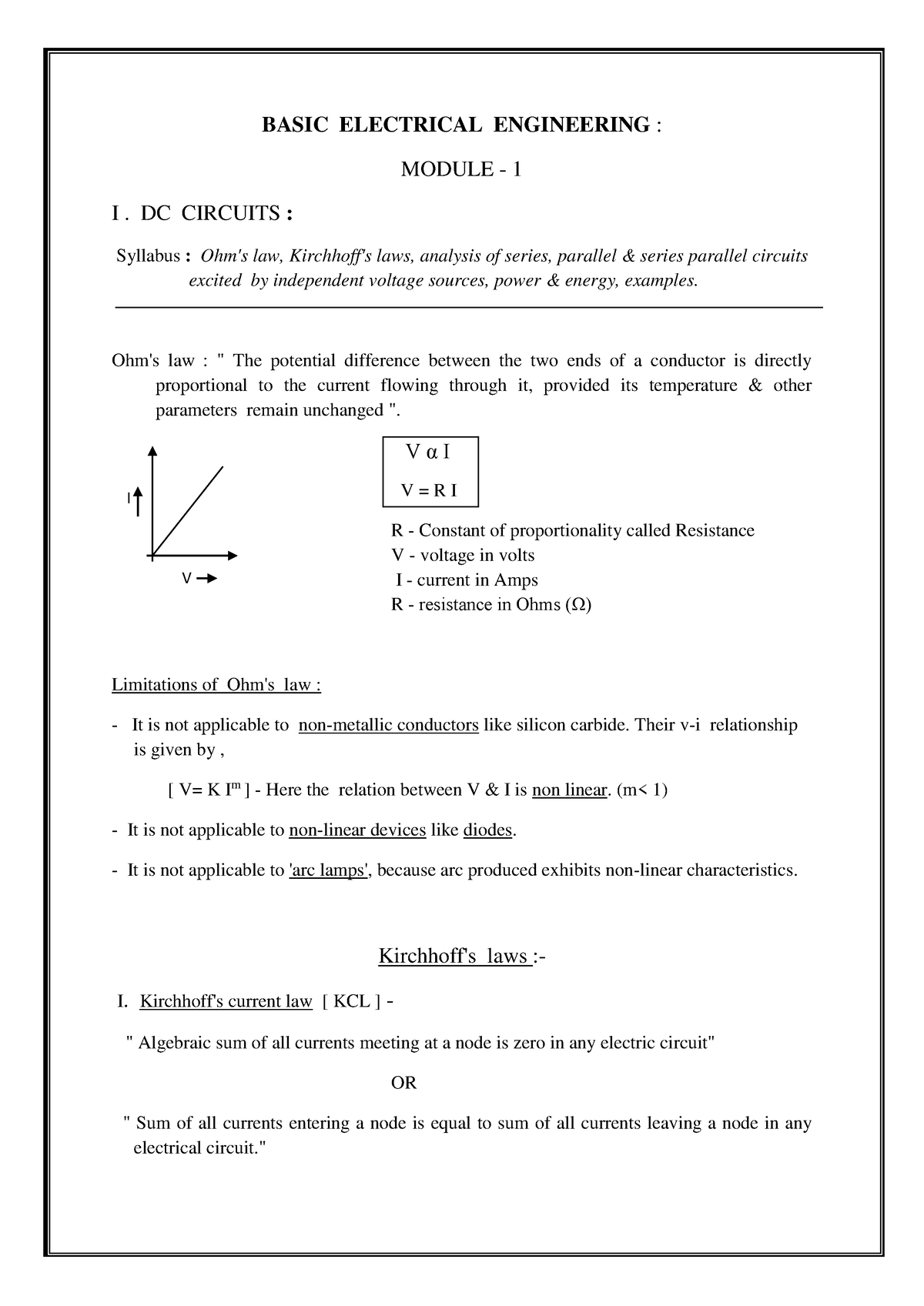 Basic Electrical Engineering Unit-1 - BASIC ELECTRICAL ENGINEERING ...