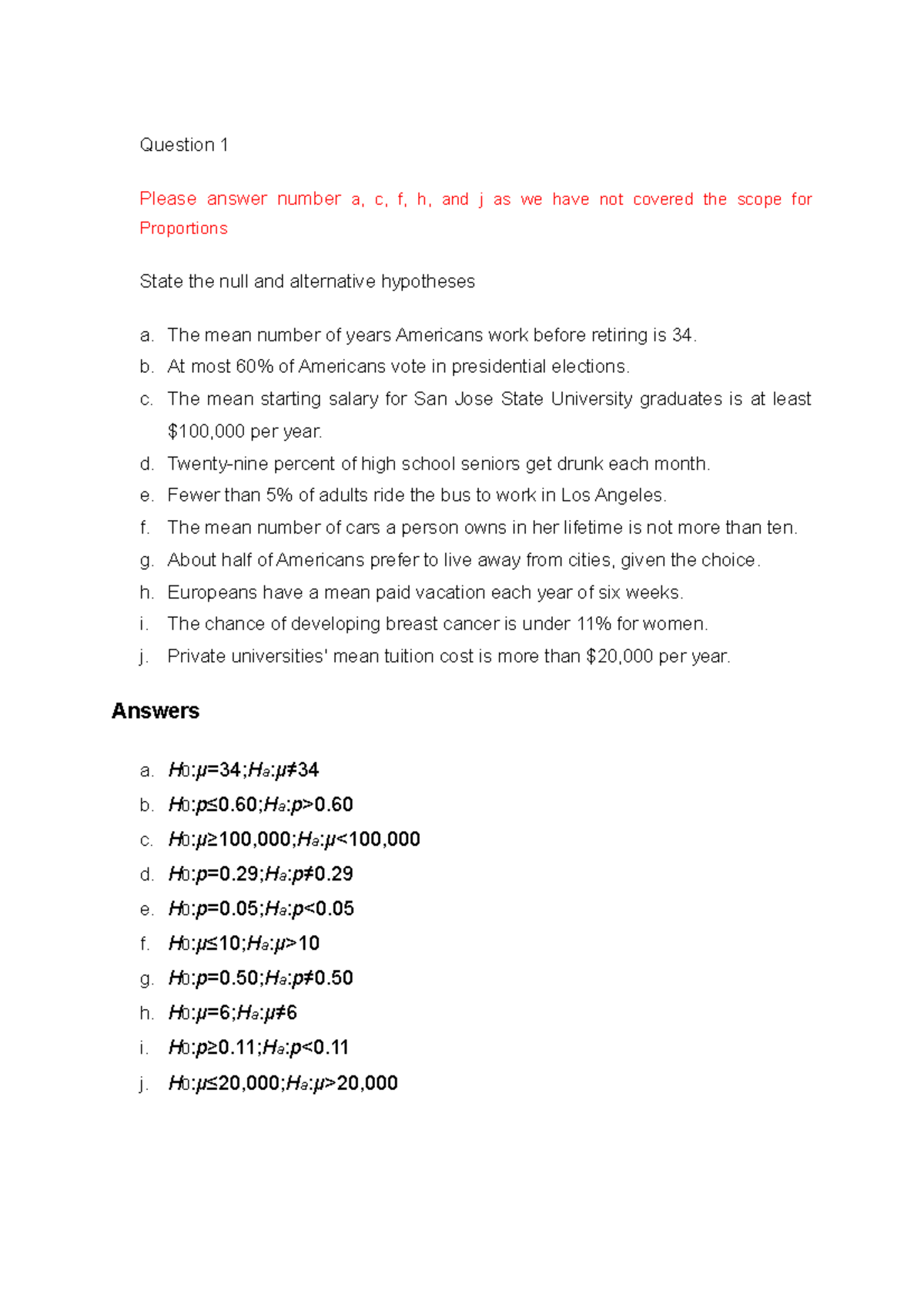 Tutorial 10 GOOD PRACTICE MATERIAL Question 1 Please answer number