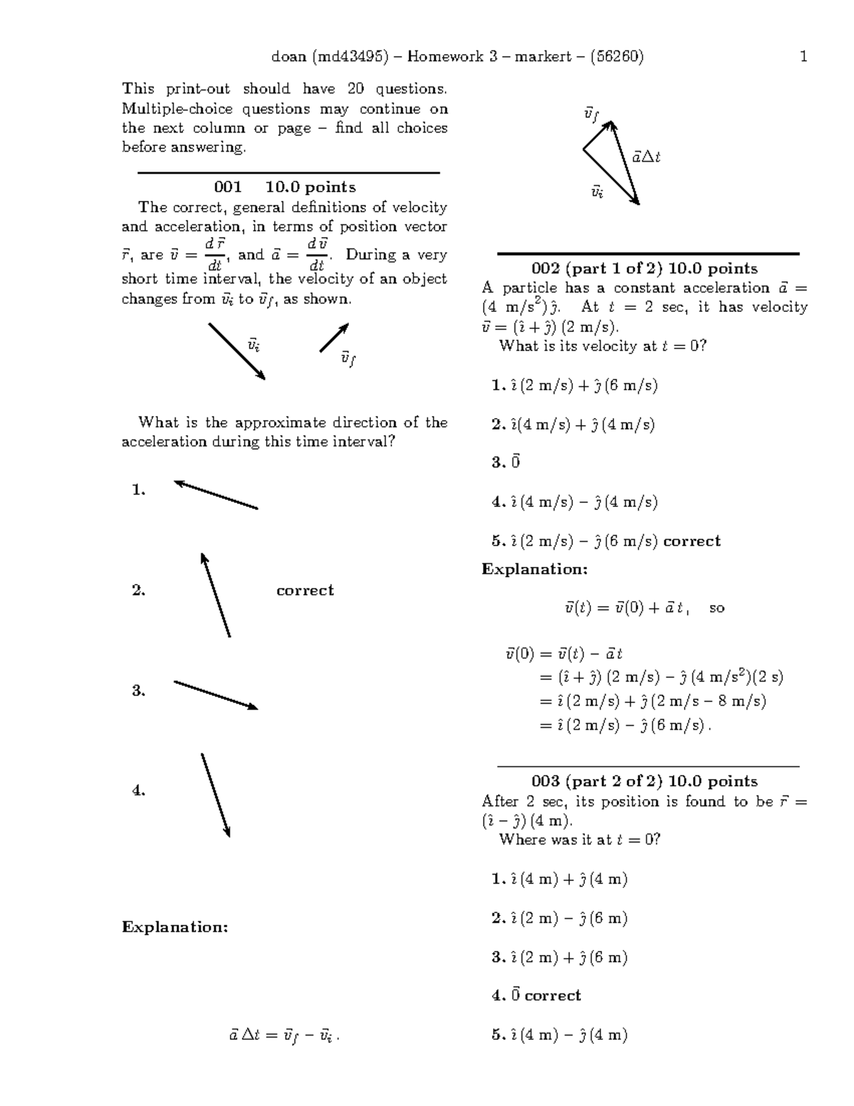 Homework 3 Assignment Solutions - This print-out should have 20 ...