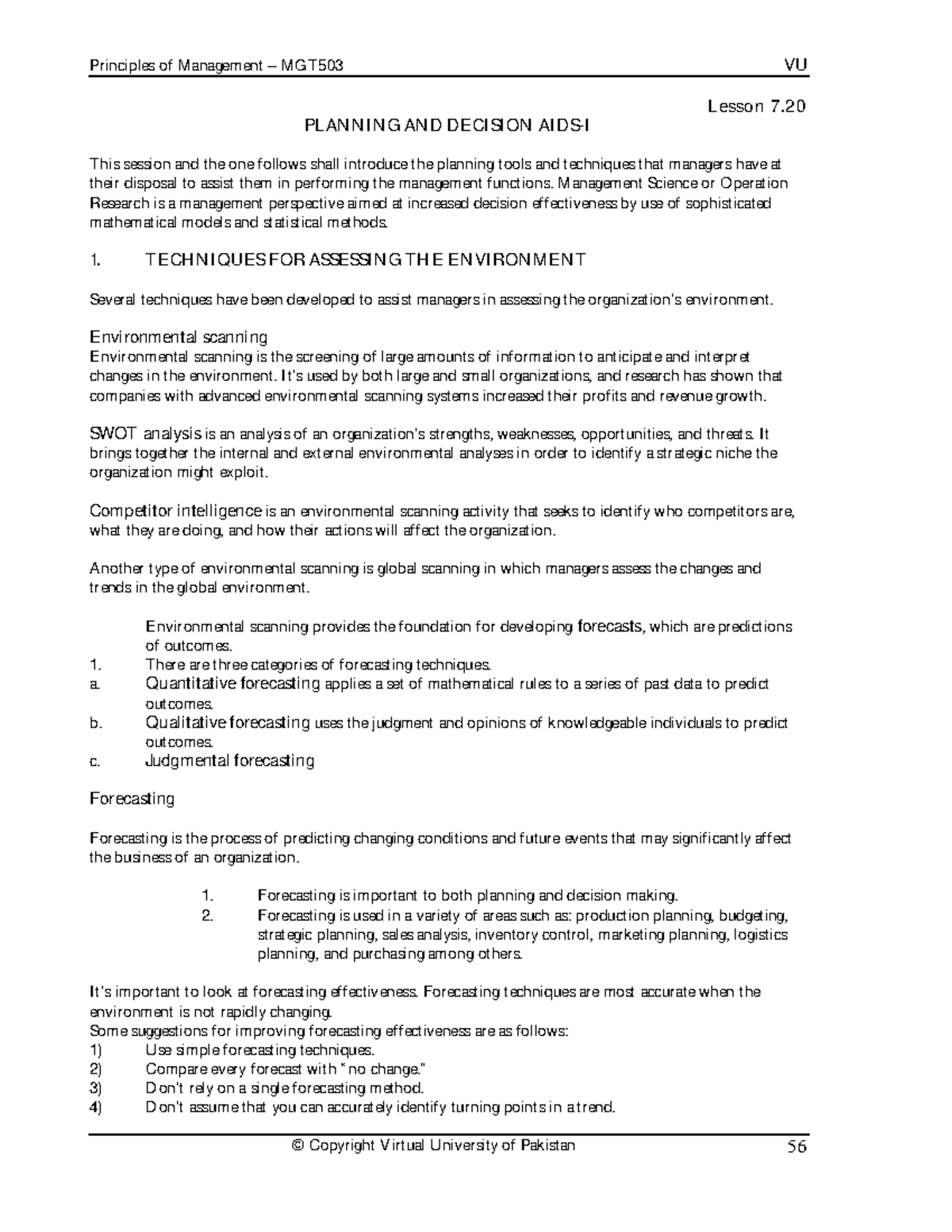 Handout 20 - MGT 503 final term MCQS 2024 - Principles of Management ...
