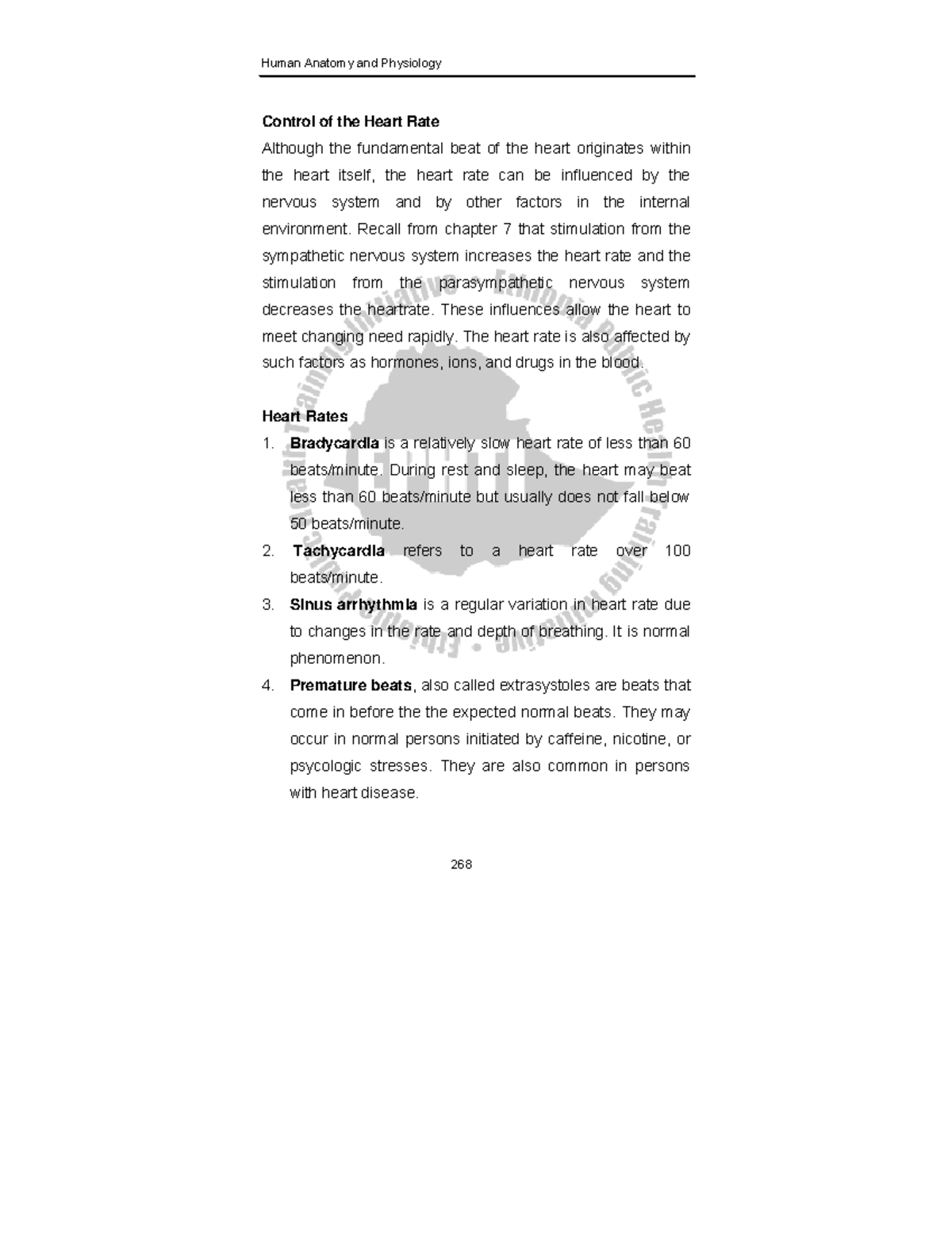 Ln human anat final-278-285 - Control of the Heart Rate Although the ...