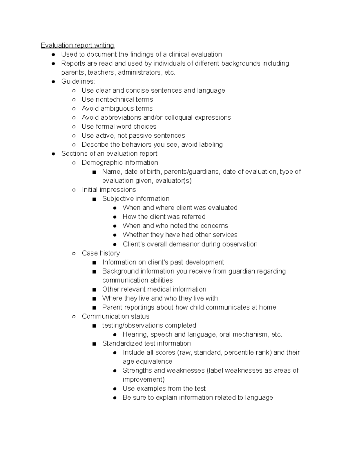 Evaluation report writing - Guidelines: Use clear and concise sentences ...