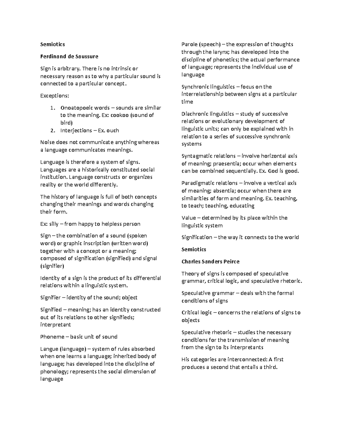 Communication Theory 1 - Semiotics Ferdinand de Saussure Sign is ...