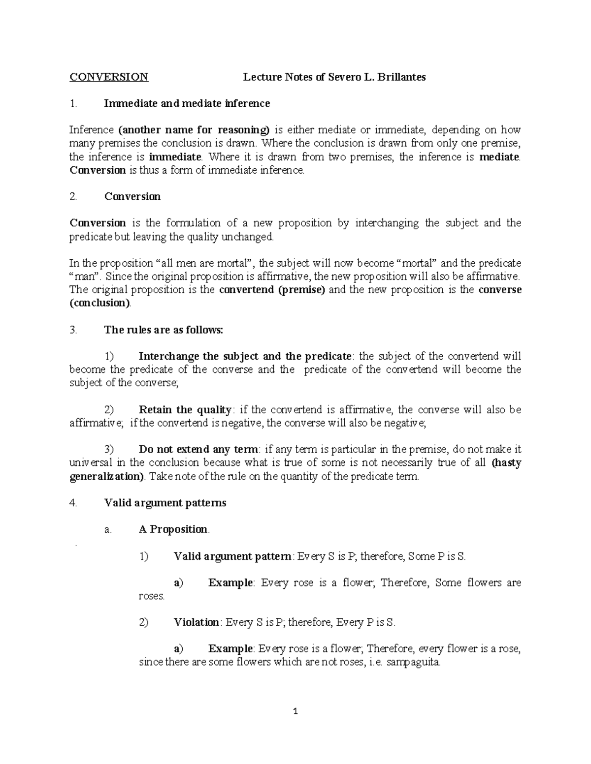 I - Goodluckkkk - CONVERSION Lecture Notes of Severo L. Brillantes ...