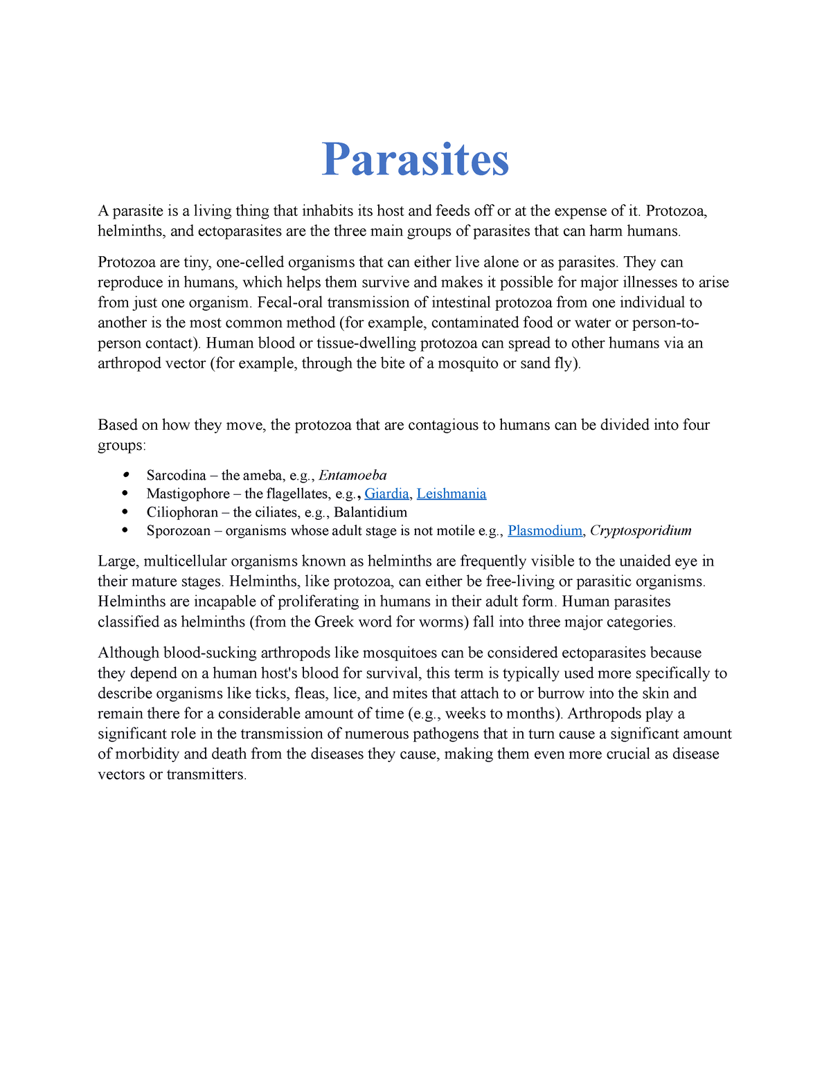 parasite essay