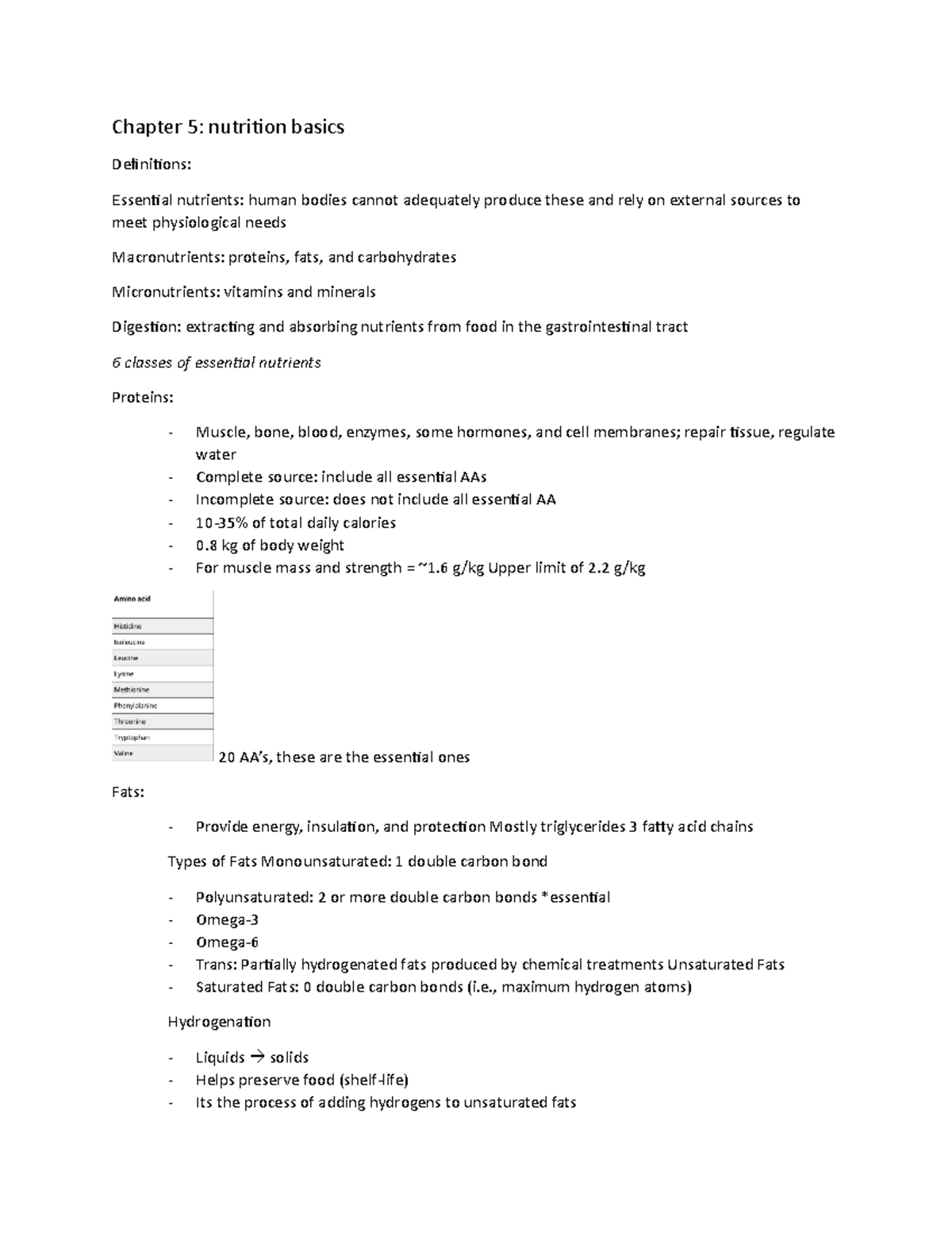 Health sci midterm 2 notes - Chapter 5: nutrition basics Definitions ...