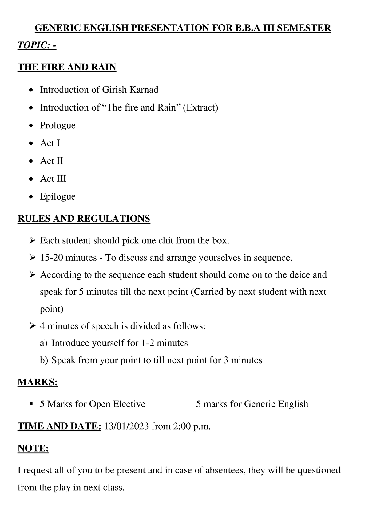 Generic English Presentation- BBA - GENERIC ENGLISH PRESENTATION FOR B ...