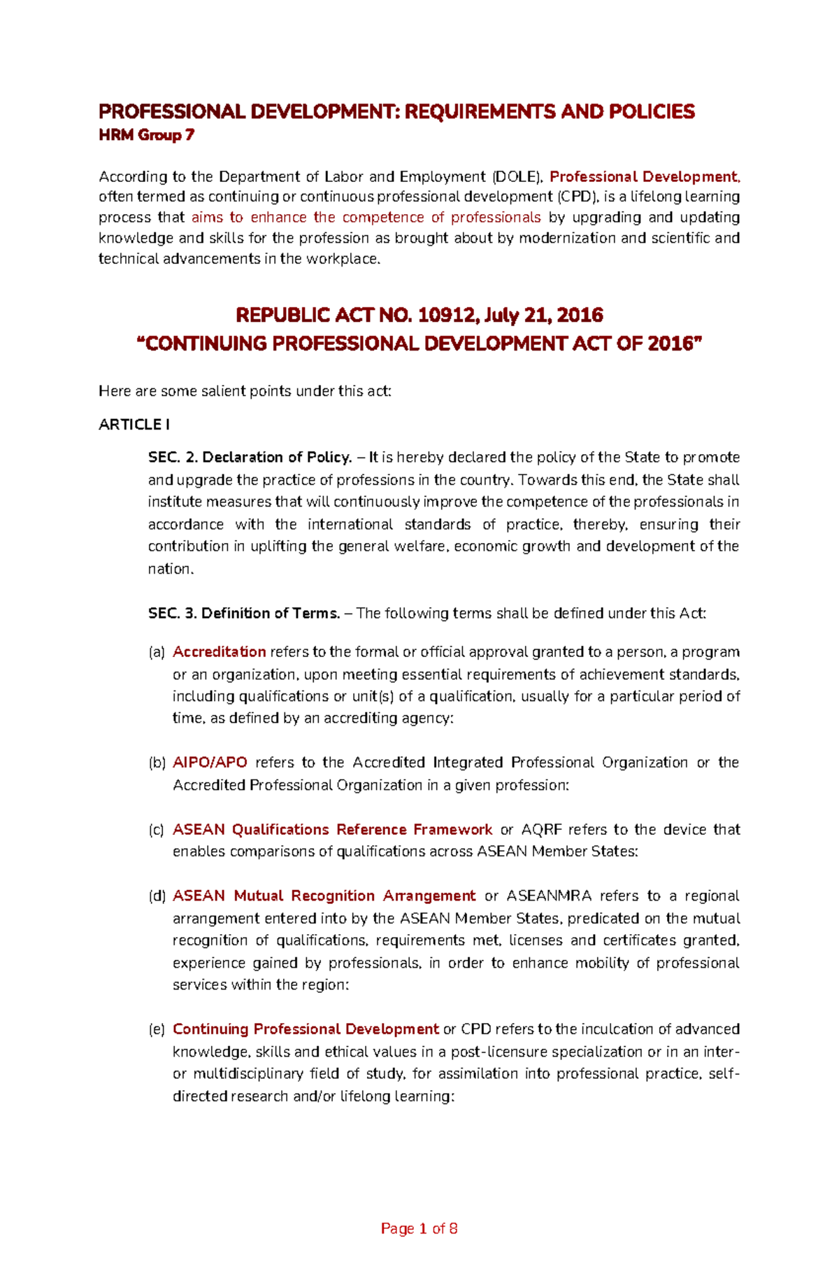 HRM Group 7 - This is a lecture note for Human Resource Management ...