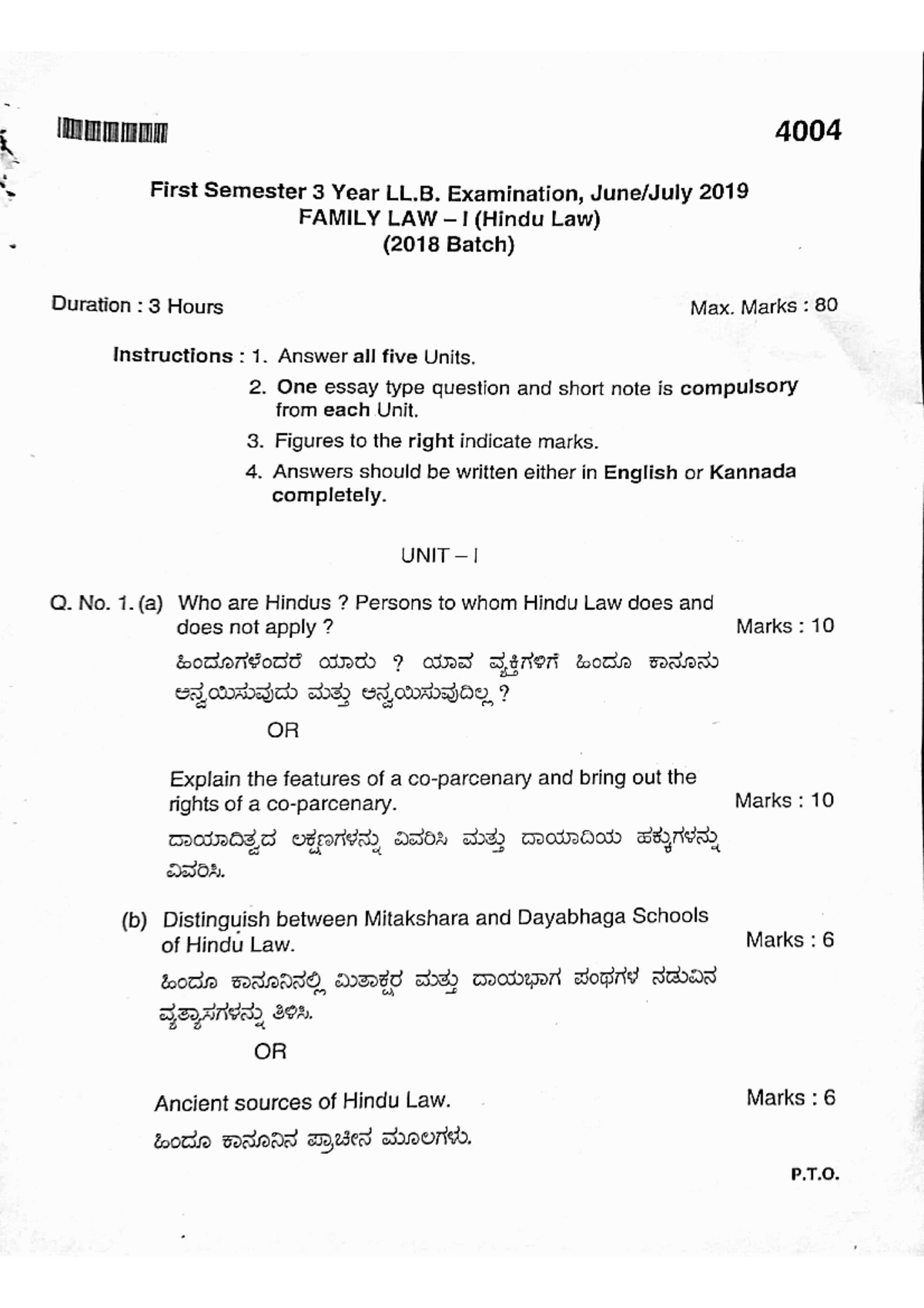 hindu-law-i-june-2019-studocu