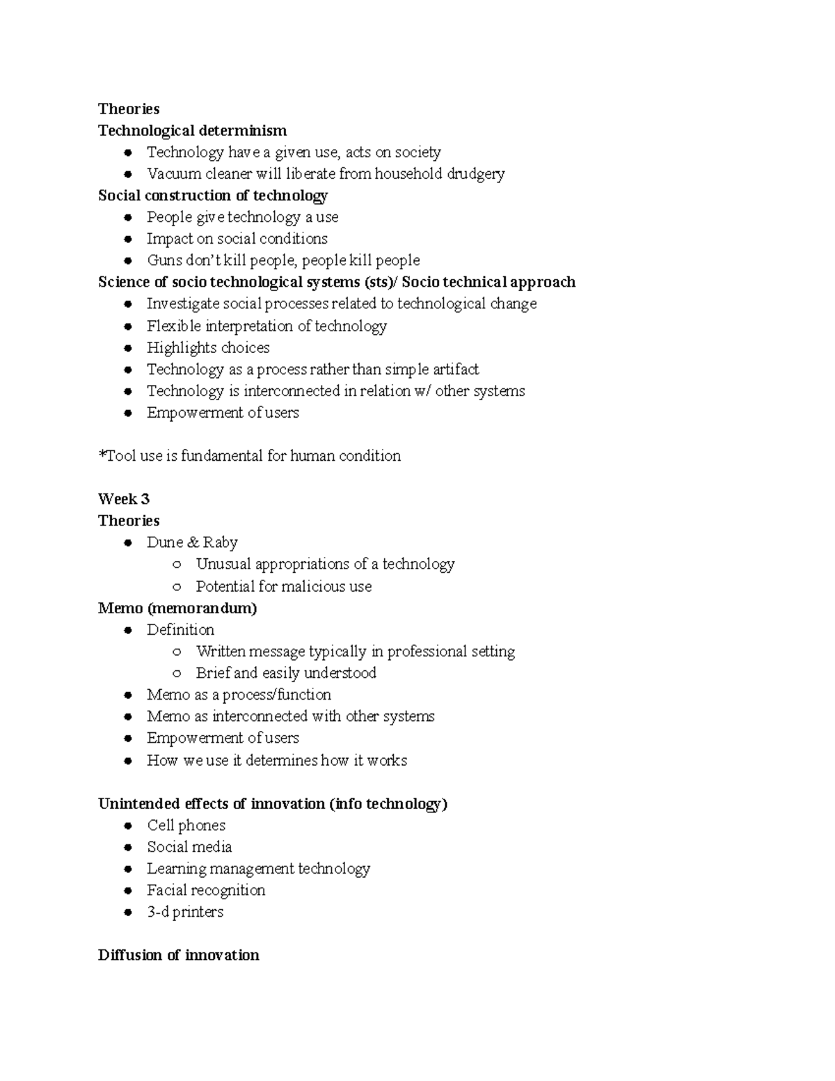 Tools And Society Weekly Lecture Notes On Class Concepts Such As Innovation And Misinformation 8707