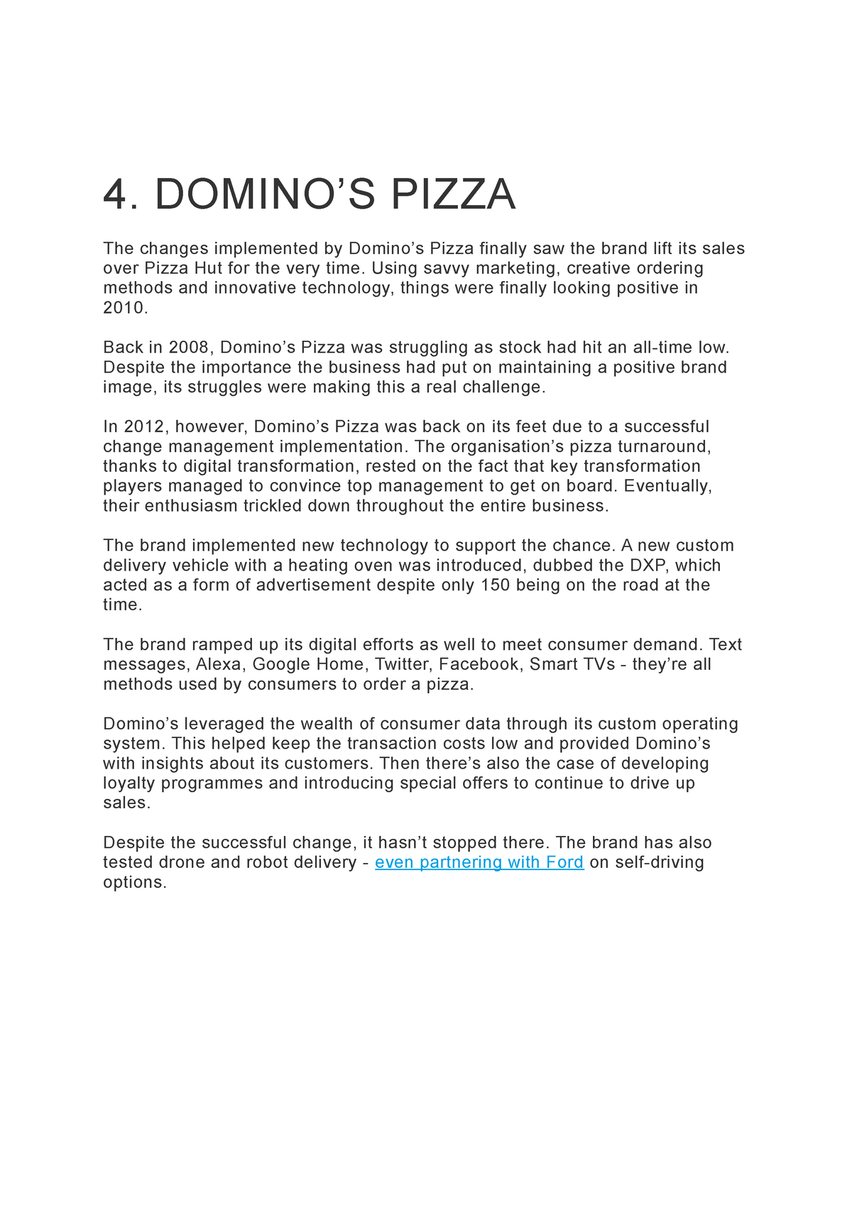 case study donatos finding the new pizza assignment