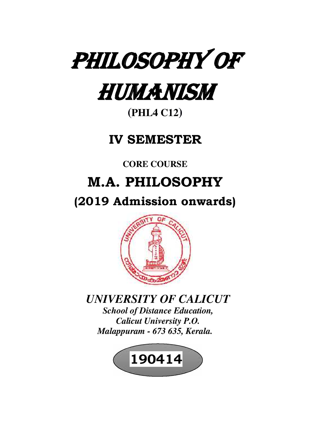 essays in the philosophy of humanism