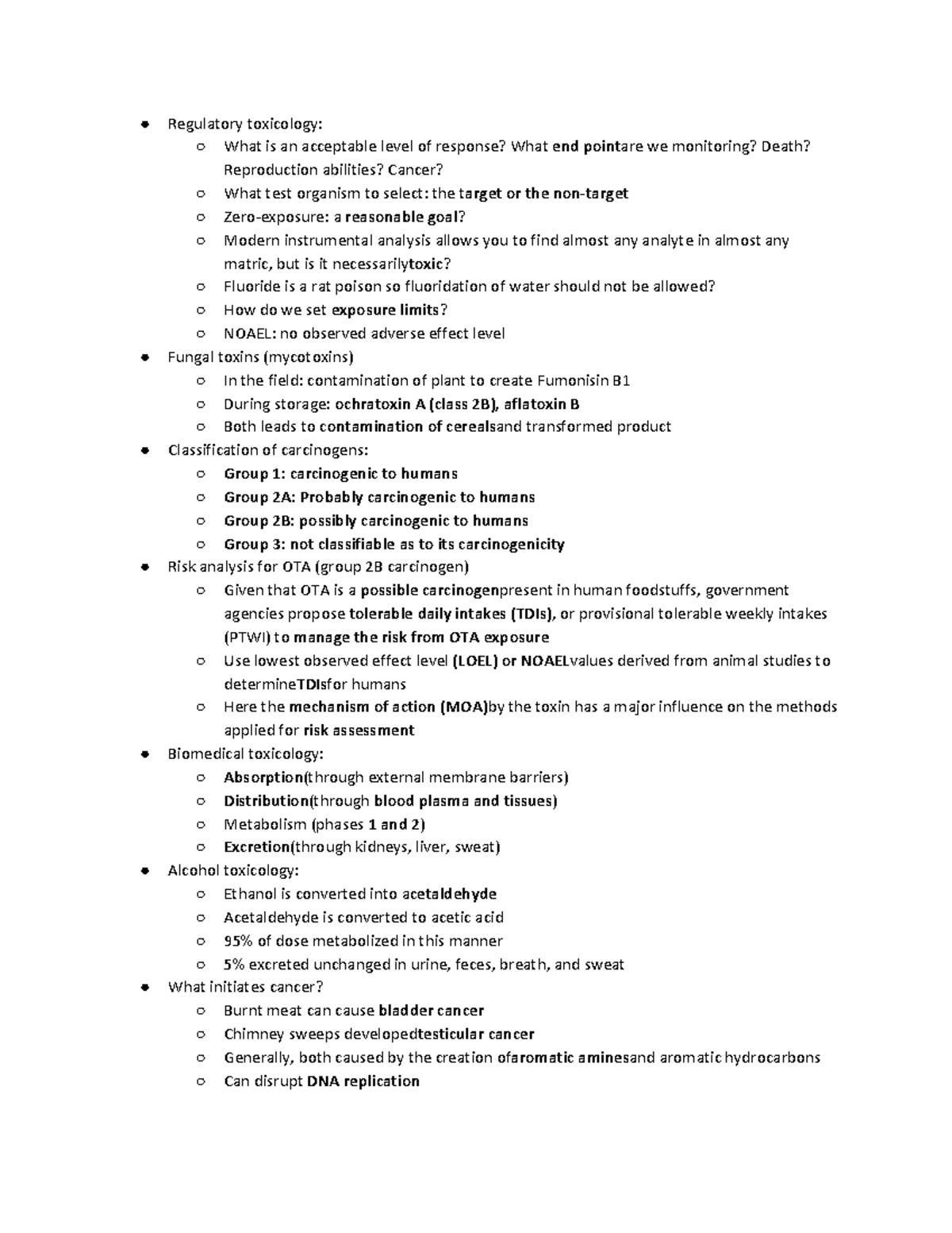 TOX 2000 Intro - Regulatory toxicology: What is an acceptable level of ...