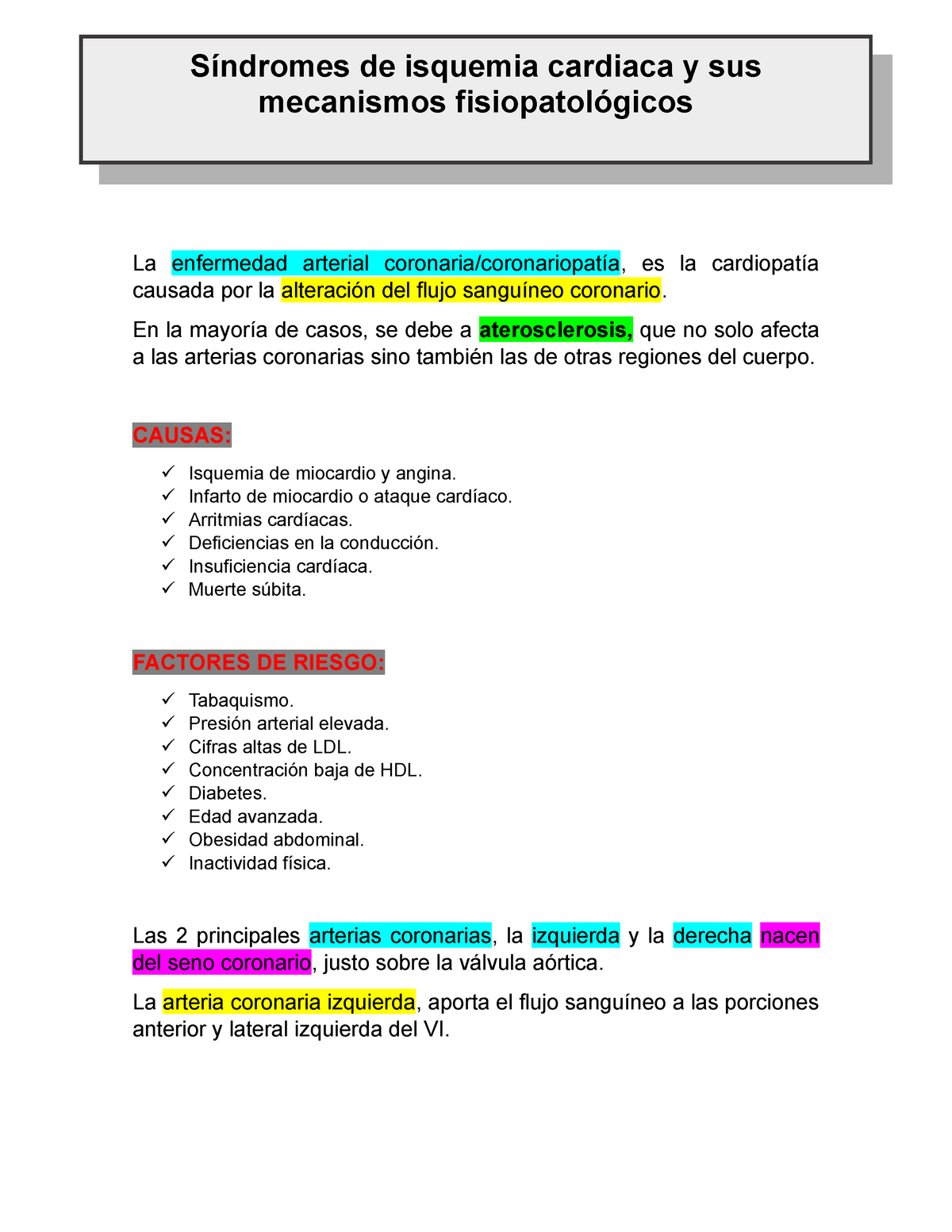 Isquemia Resumen - Porth. Fisiopatología - La Enfermedad Arterial ...