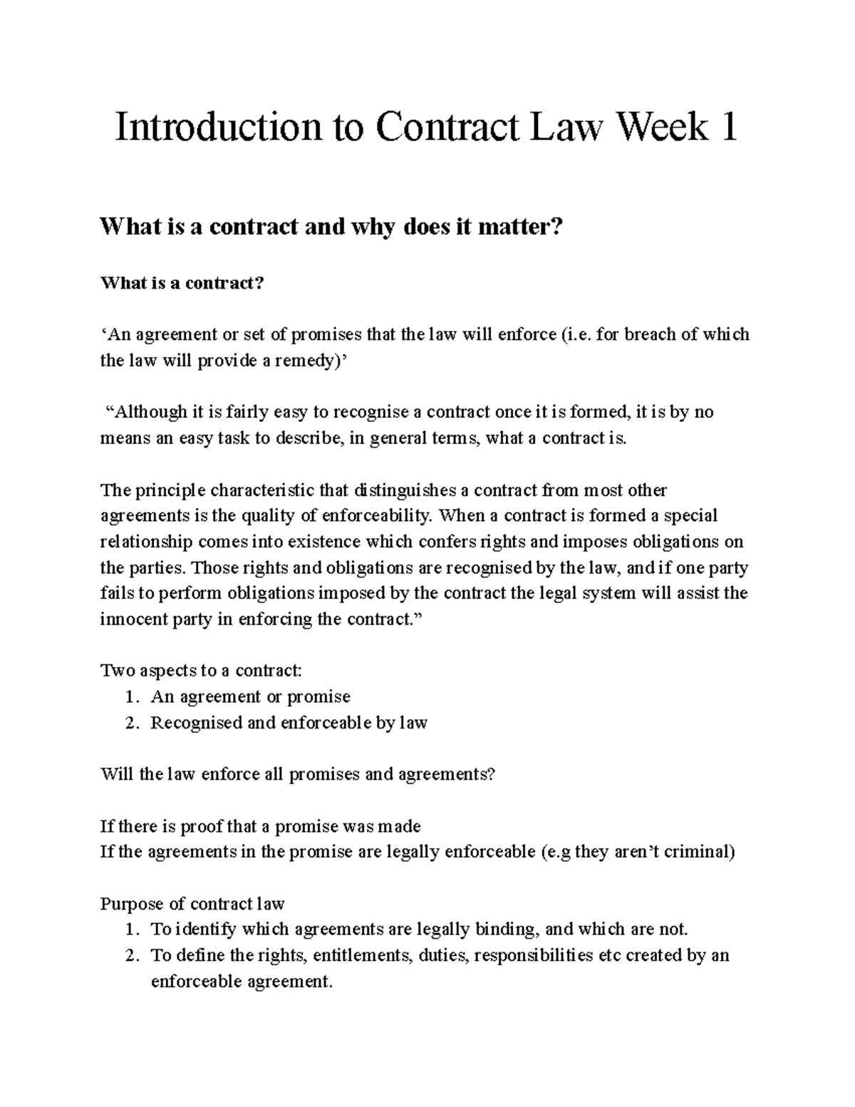 introduction-to-contract-law-week-1-for-breach-of-which-the-law-will