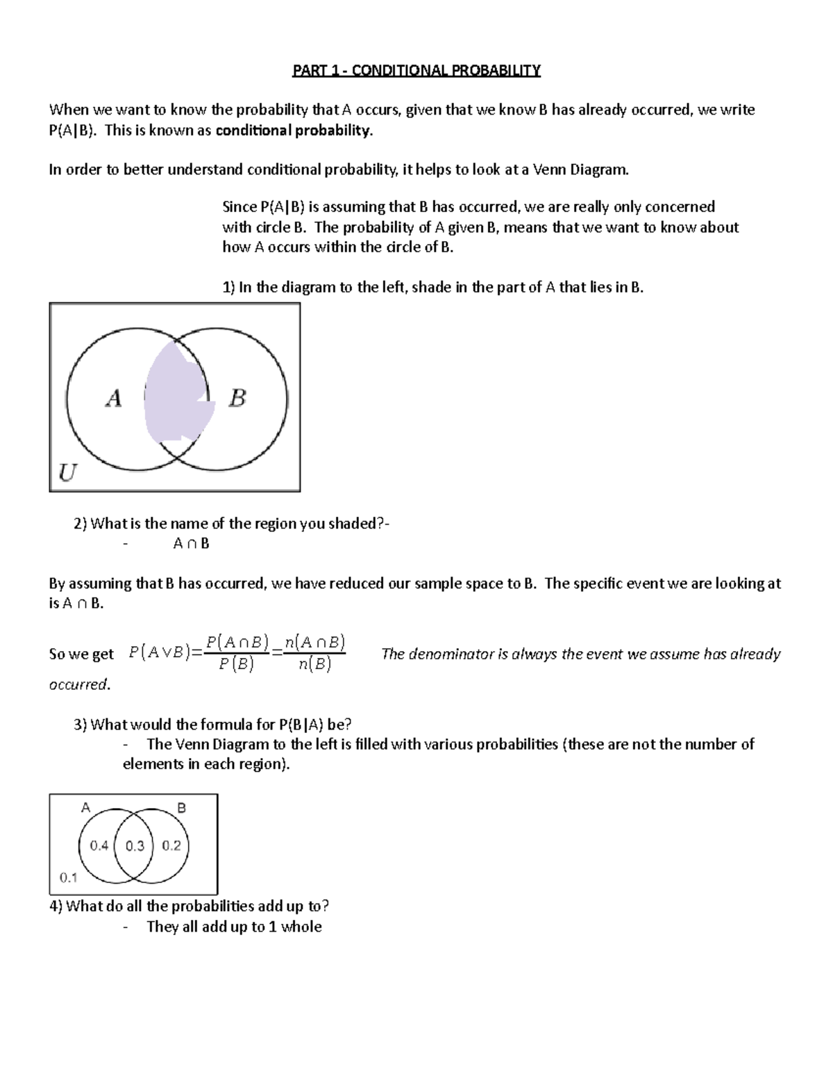 Inclass Worksheet Week 8 Break out Room 2 - PART 1 - CONDITIONAL ...