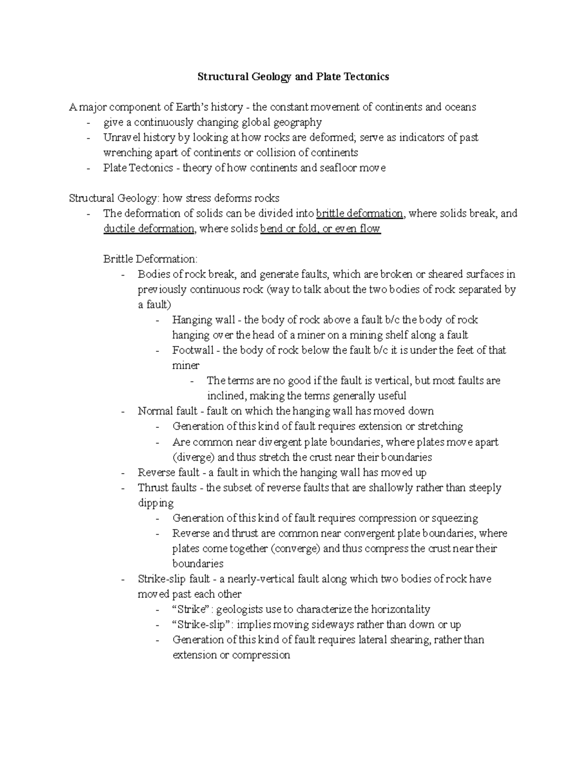 Geology - Movement of rock Structural geology and plate tectonics - 1 ...
