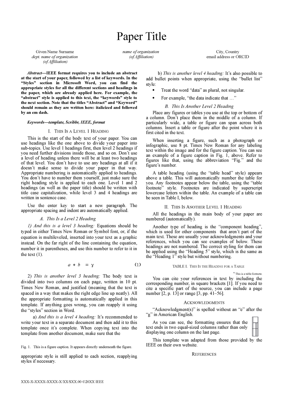 IEEE paper format template - Paper Title Given Name Surname dept. name ...