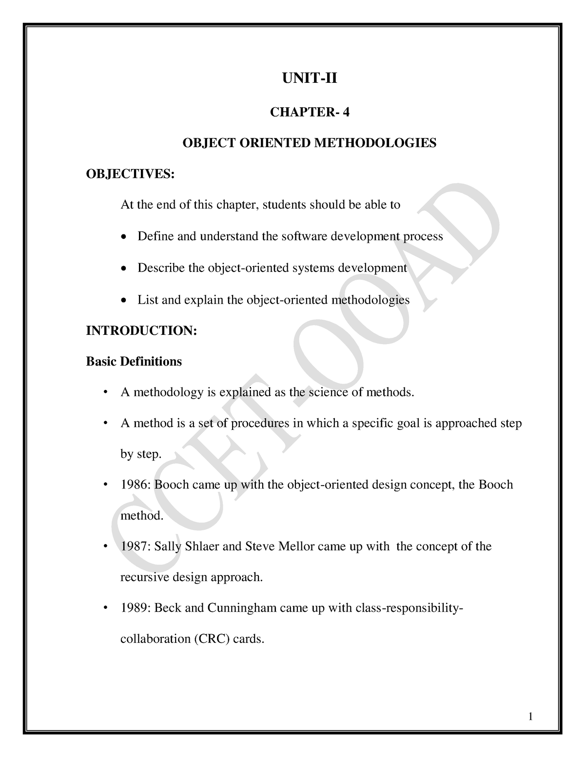 first-module-of-java-unit-ii-chapter-4-object-oriented-methodologies