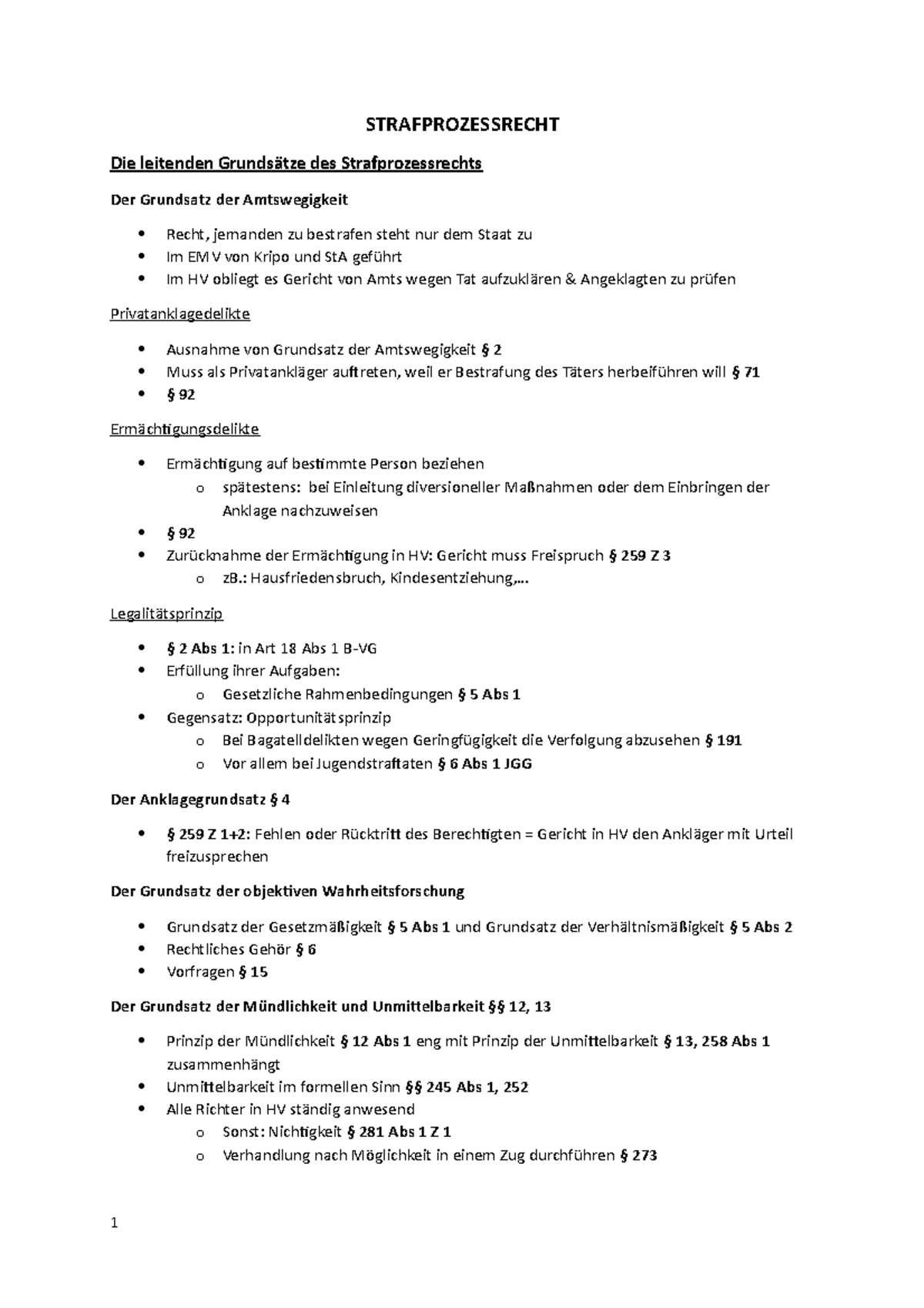 DK StPO Zusammenfassung - STRAFPROZESSRECHT Die leitenden Grundsätze ...
