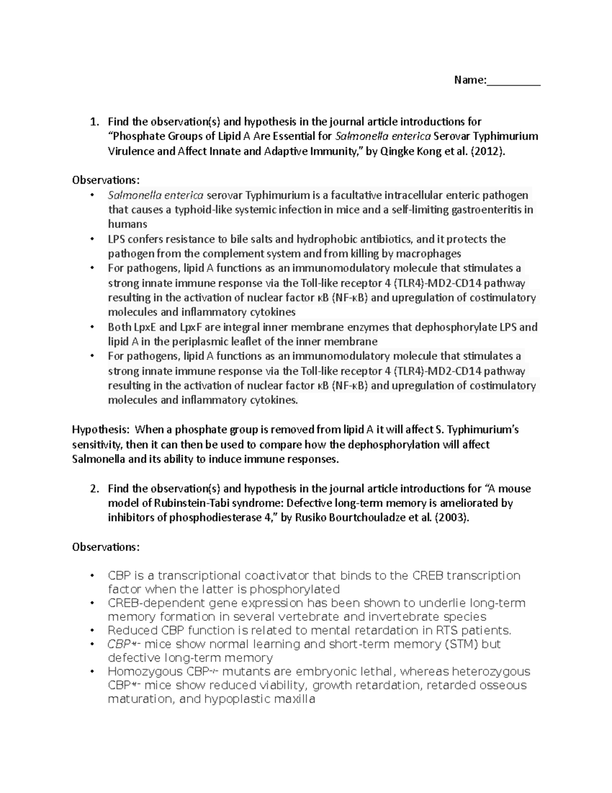 Scientific Method Worksheet - Name:_________ Find the observation(s ...