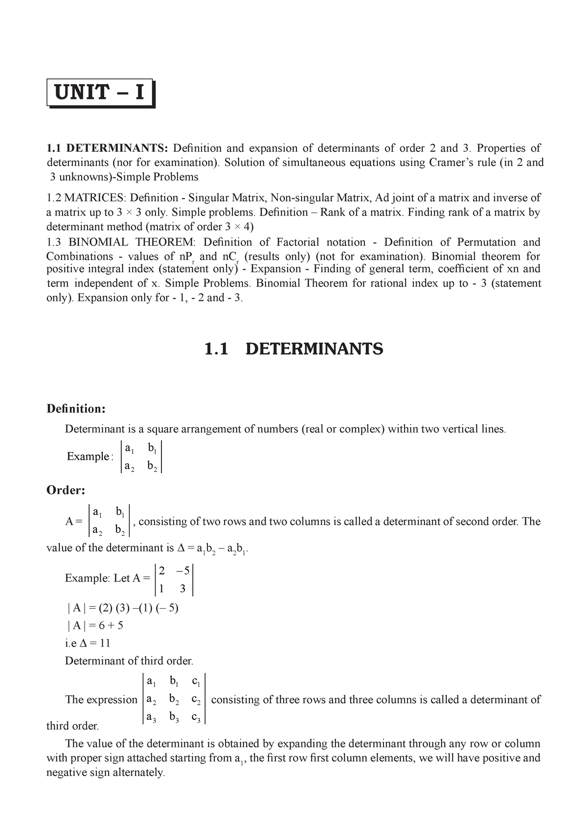 engineering-mathematics-i-unit-i-1-matrices-de-nition-singular