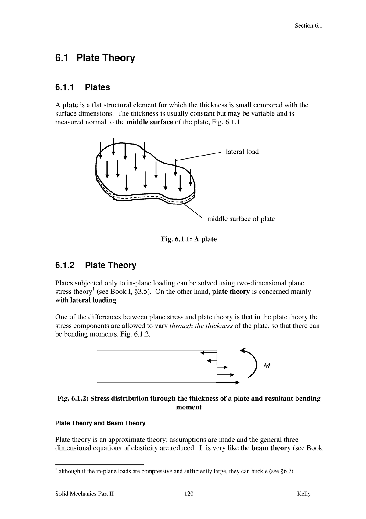 06 Plate Theory Complete - 6 Plate Theory 6.1 Plates A Plate Is A Flat ...