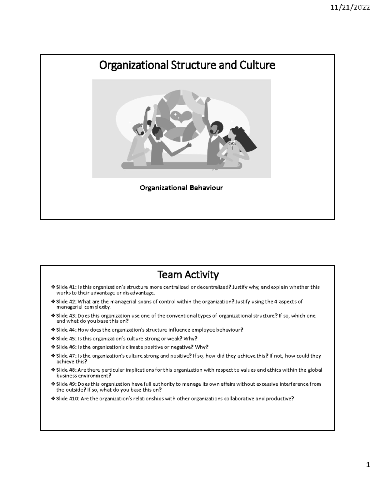 Org Structure and Culture - Organizational Structure and Culture ...