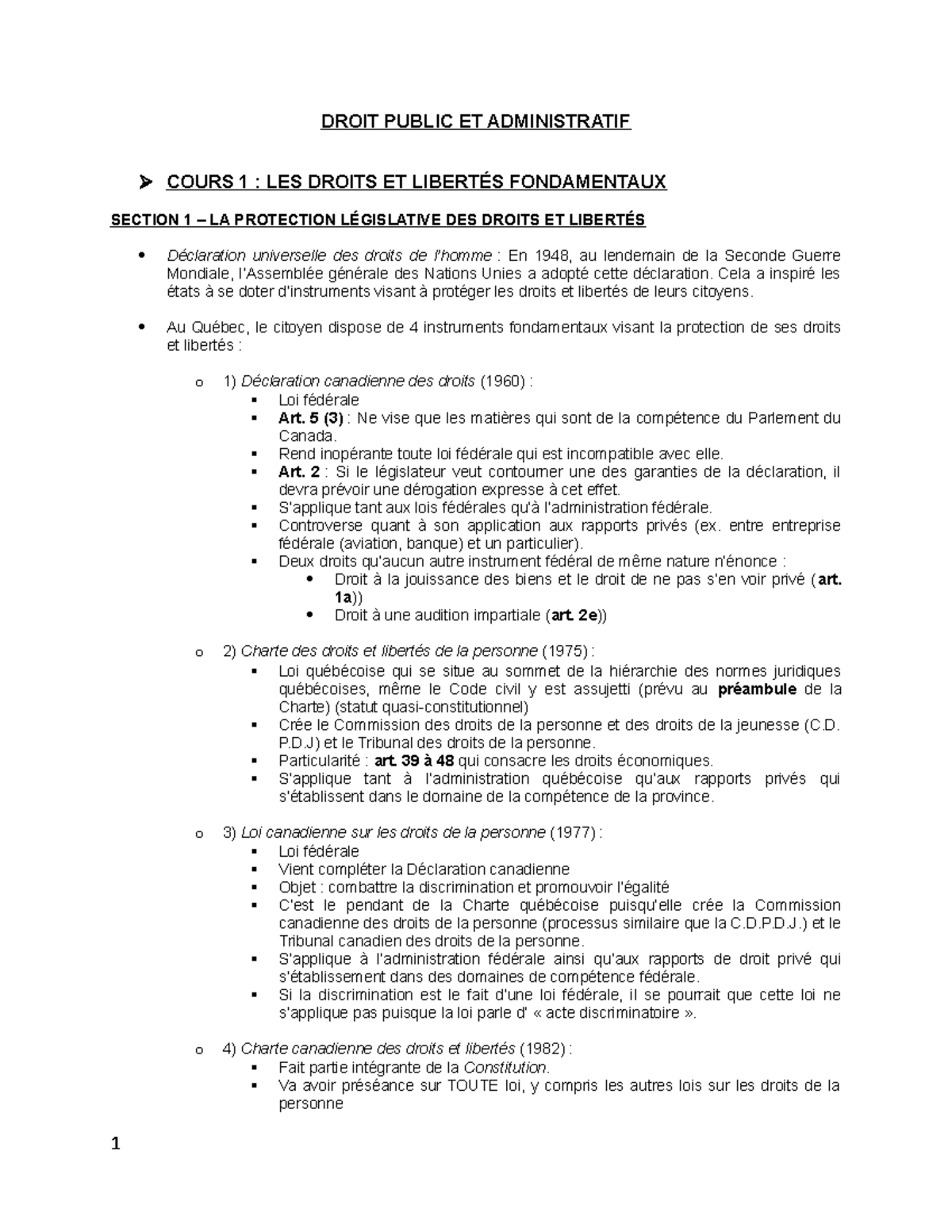 Droit Public ET Administratif DROIT PUBLIC ET ADMINISTRATIF COURS 1 