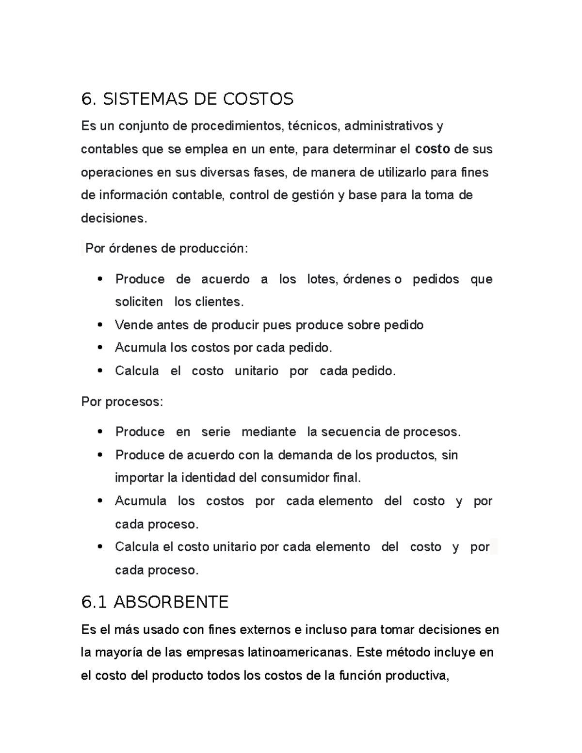 Sistema DE Costos - Apuntes 4 - 6. SISTEMAS DE COSTOS Es un conjunto de ...