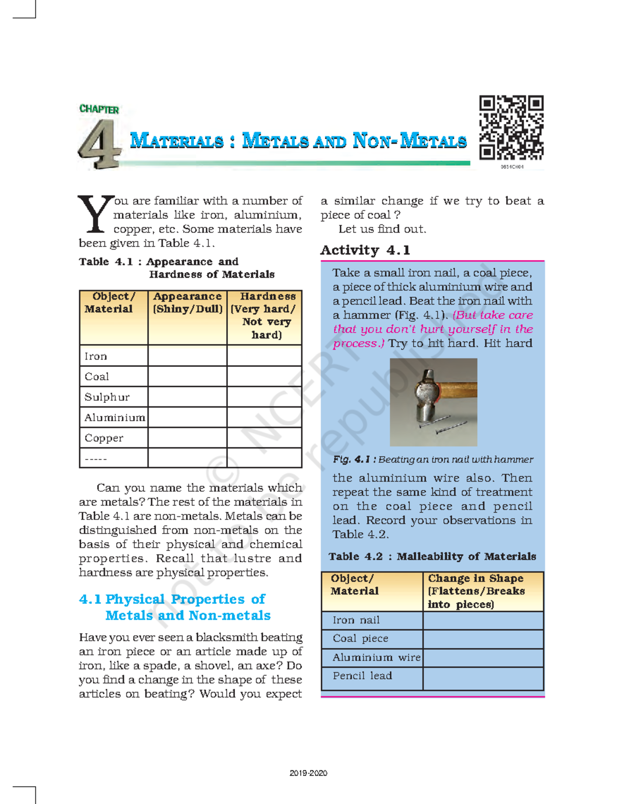 CBSE Class 8 Ncert Science Book Materials Aterials Metals Etals AND AND
