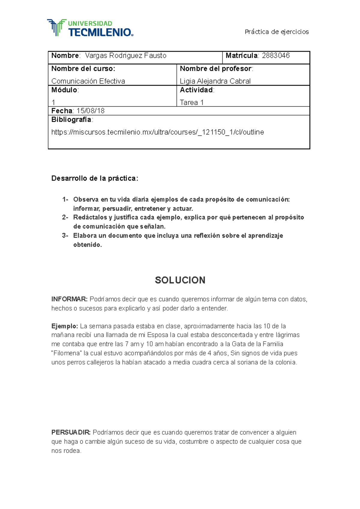 Tarea 1 - Comunicación Social y Efectiva - Práctica de ejercicios ...