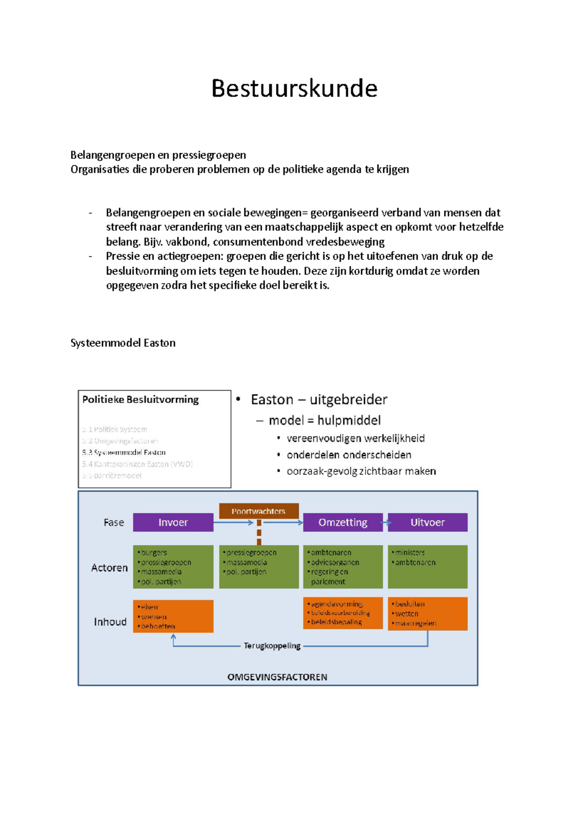 Bestuurskunde - Ok - Bestuurskunde Belangengroepen En Pressiegroepen ...