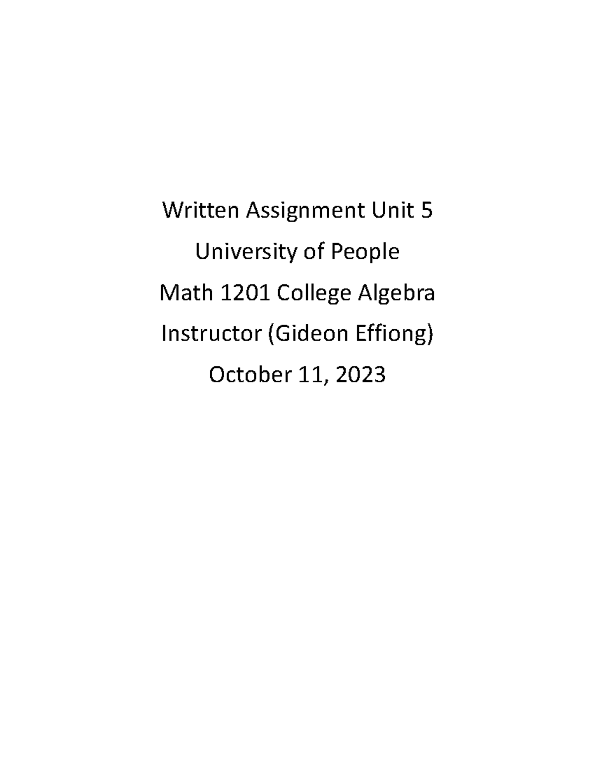 stat 1201 assignment 5