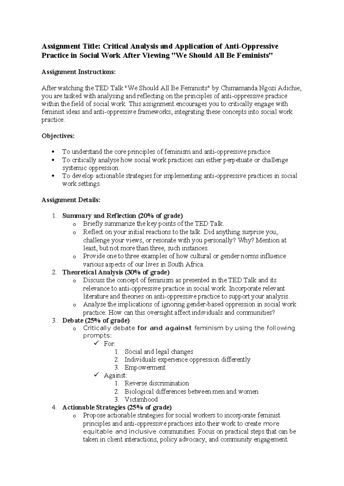 Assessment 1 Instructions - Assignment Title: Critical Analysis and ...