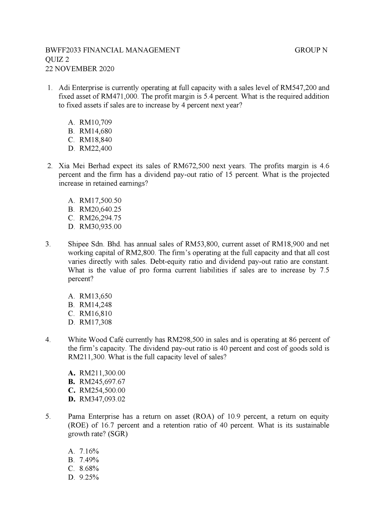 Quiz 2 Quiz Bpmg3113 Uum Studocu