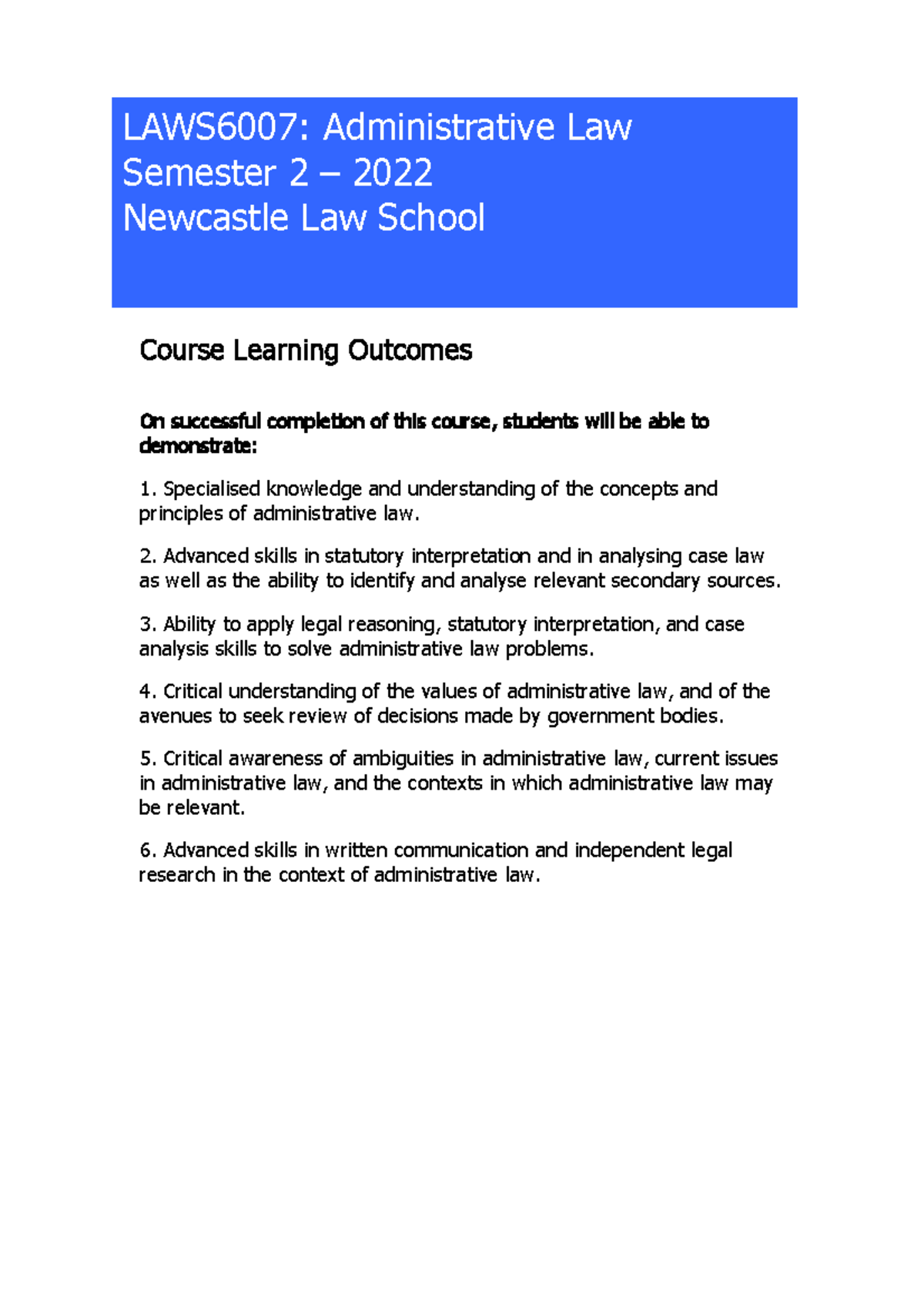 administrative-law-summary-notes-course-learning-outcomes-on