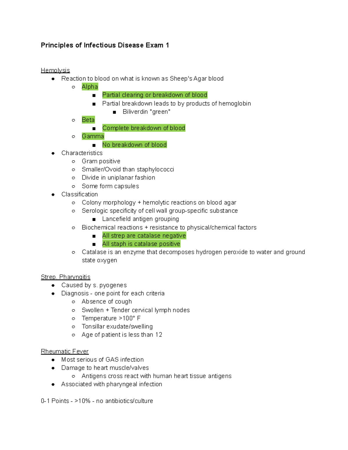 Infectious Disease Part 9 - Principles of Infectious Disease Exam 1 ...