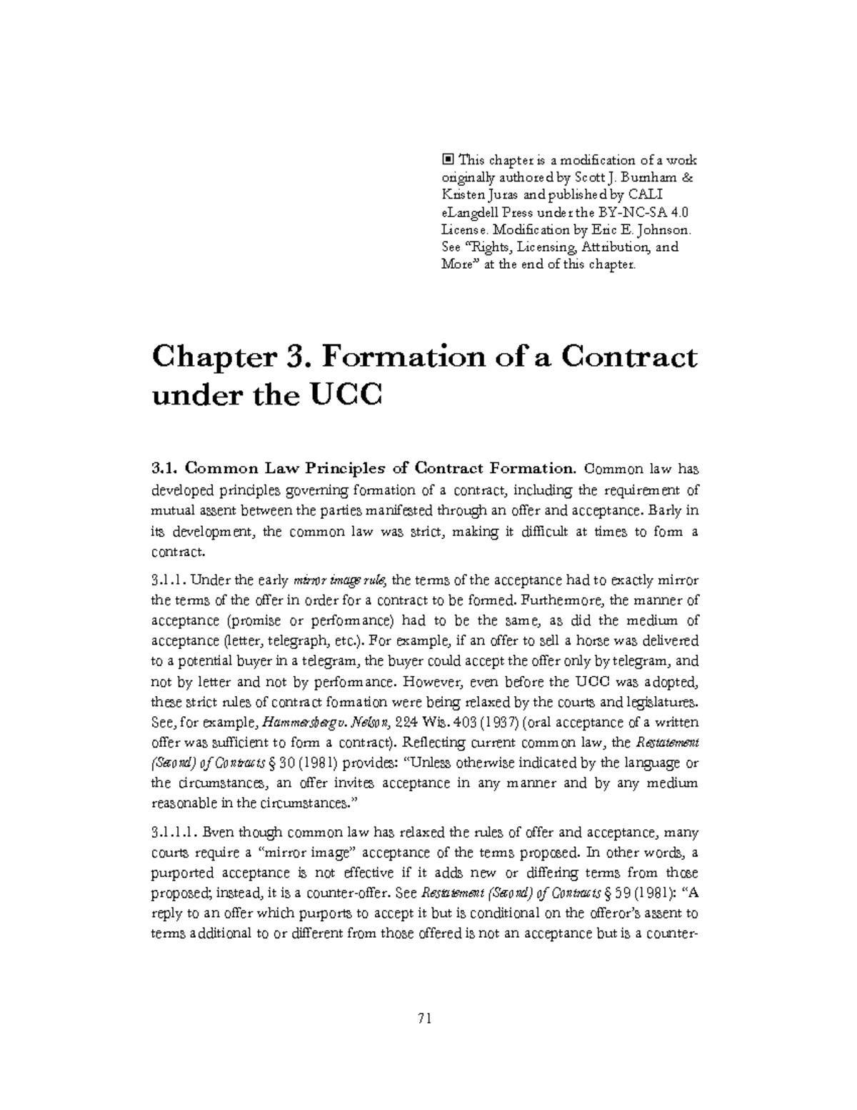 UCC UCC Summary © This chapter is a modification of a work