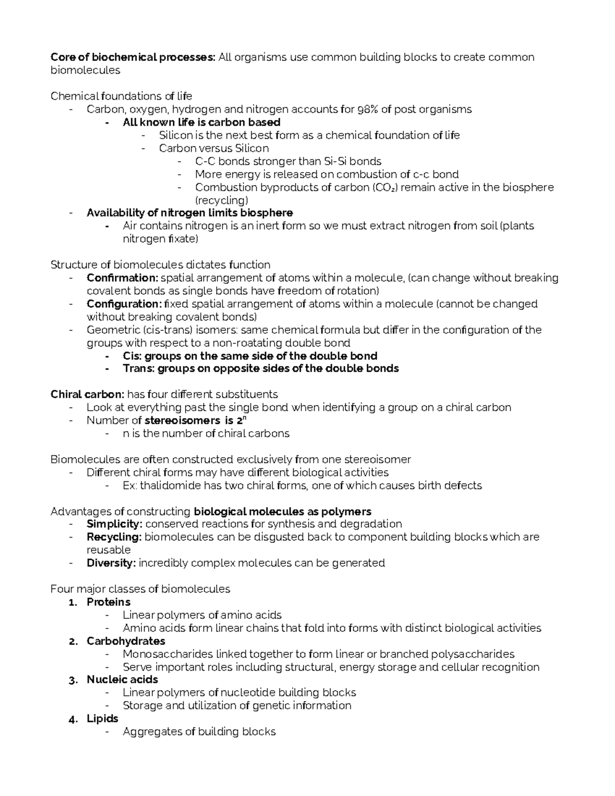 Module 1 Intorduction to Biochemistry - Core of biochemical processes ...