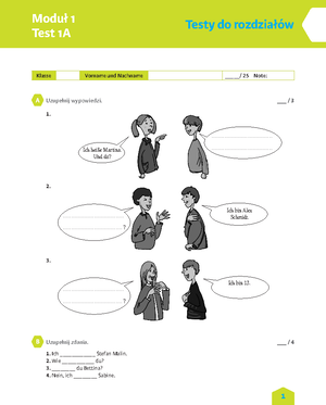 Sprawdzian Z Niemieckiego Klasa 6 Modul 5 Kapitel 2 www.studocu.com