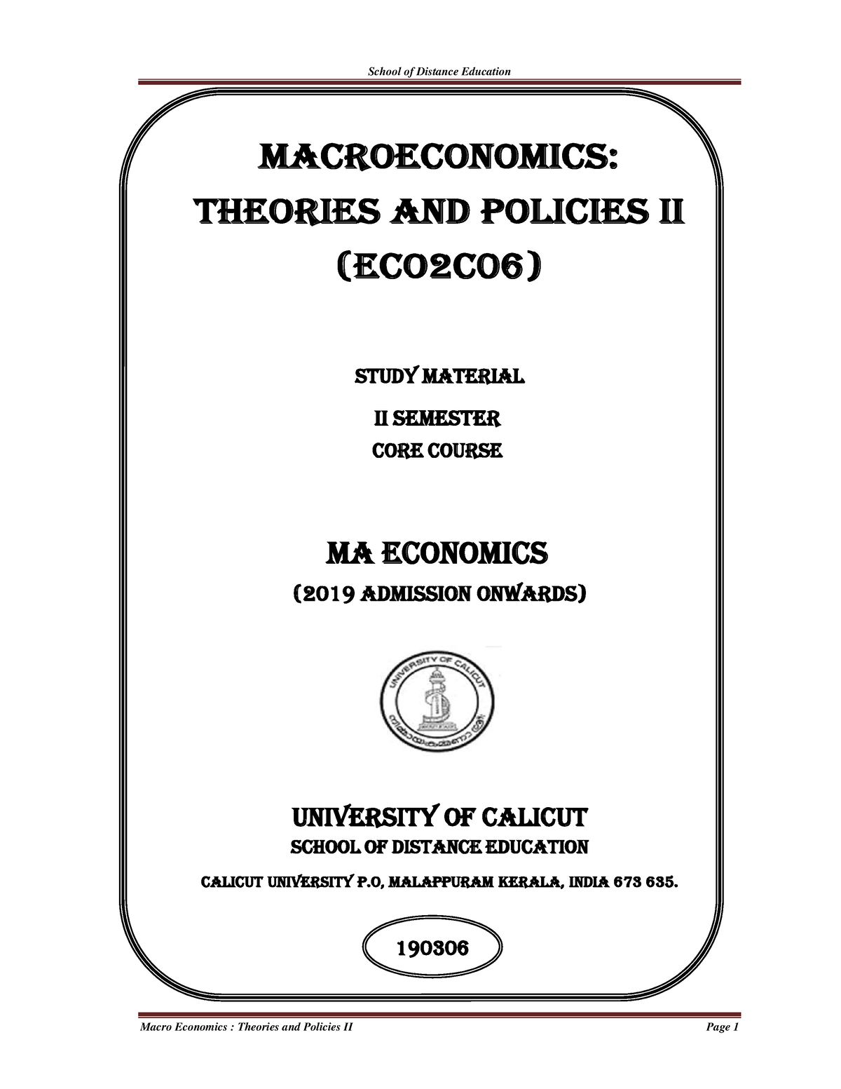 ma economics thesis topics