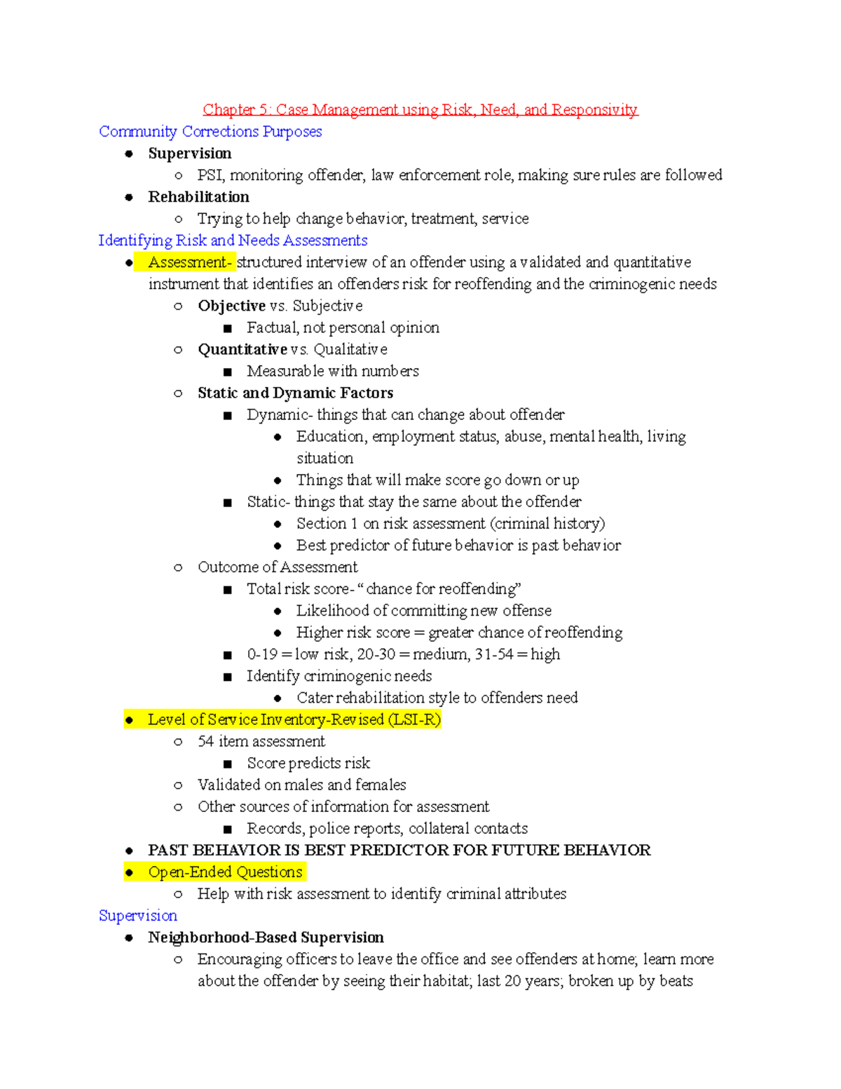 chapter 5 case study calculated risks