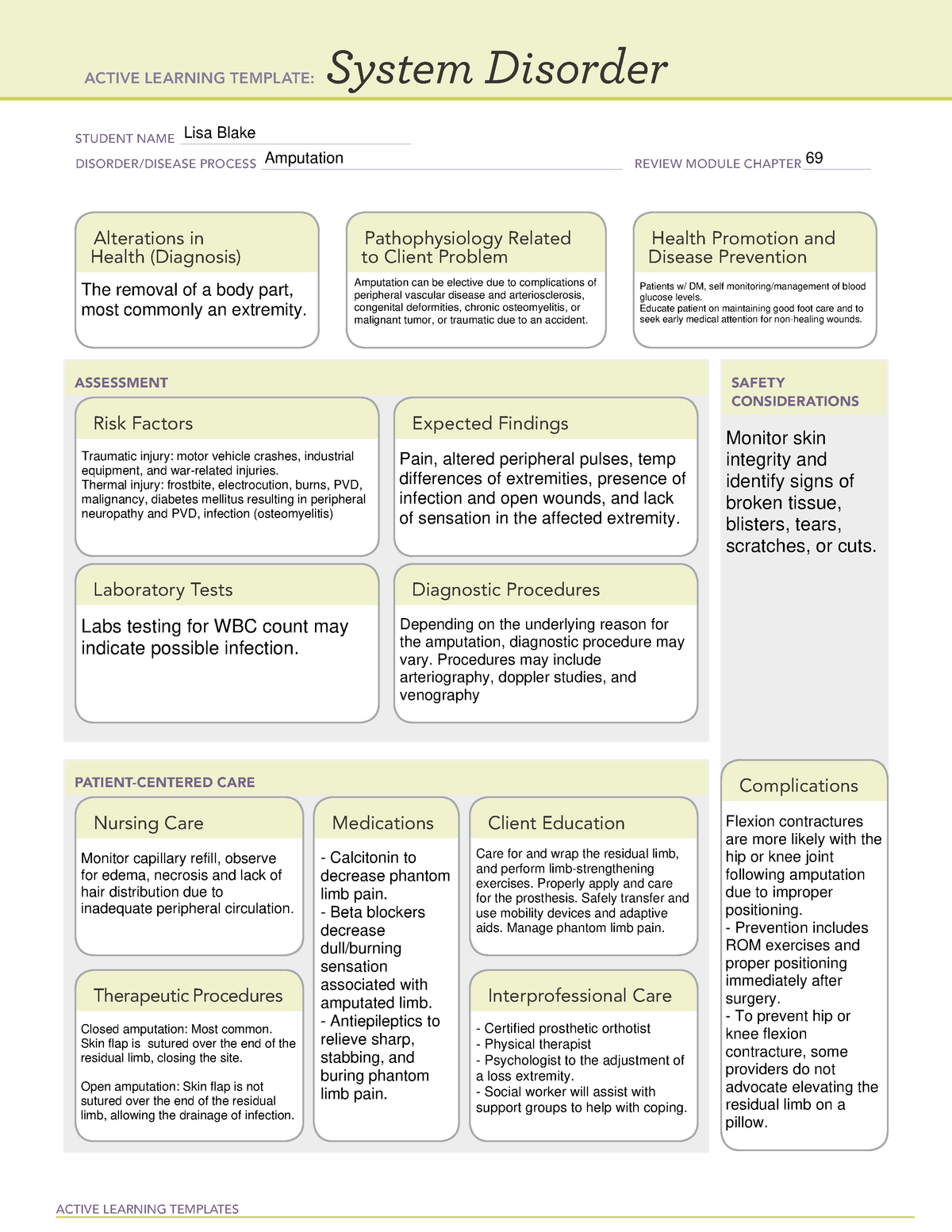 Ati Therapeutic Procedure Template Amputation Active Learning Vrogue